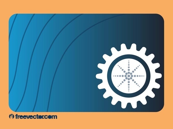 Business Card With Gear Free Vector