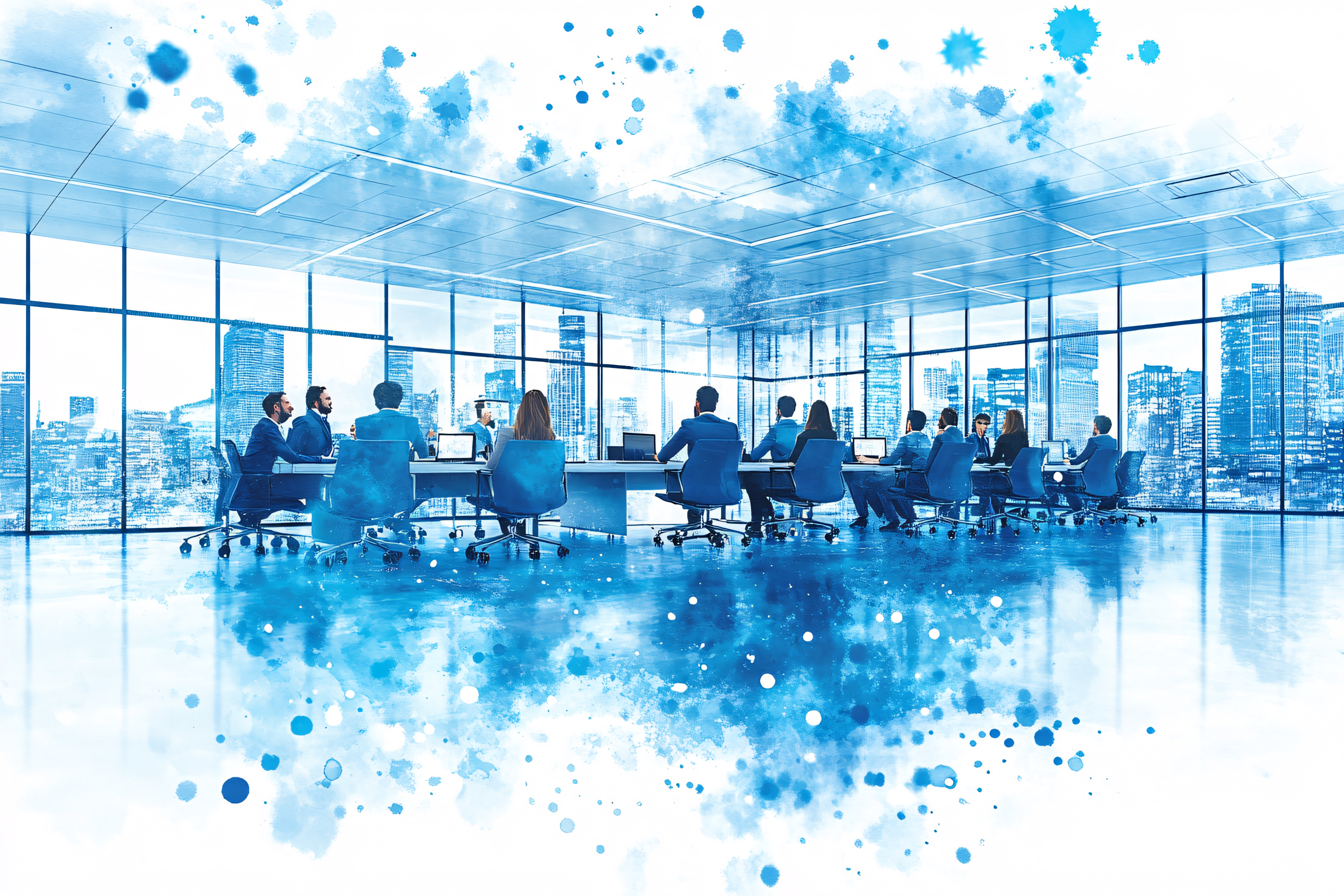 Business Meeting in Modern Office