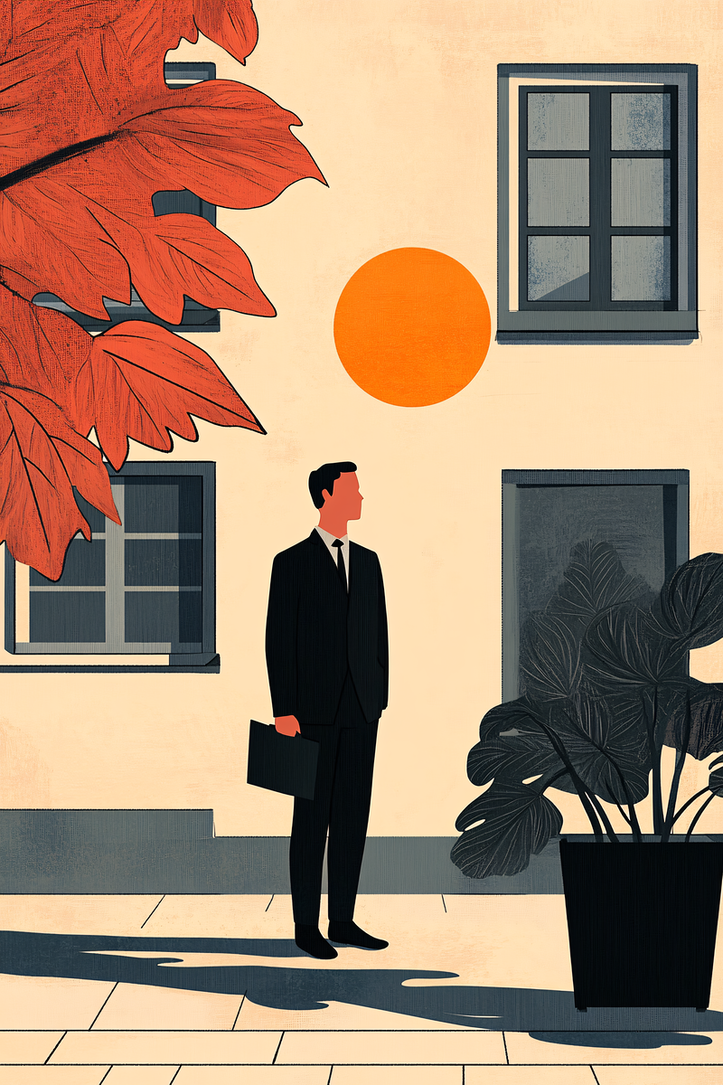 Businessman Exterior Building