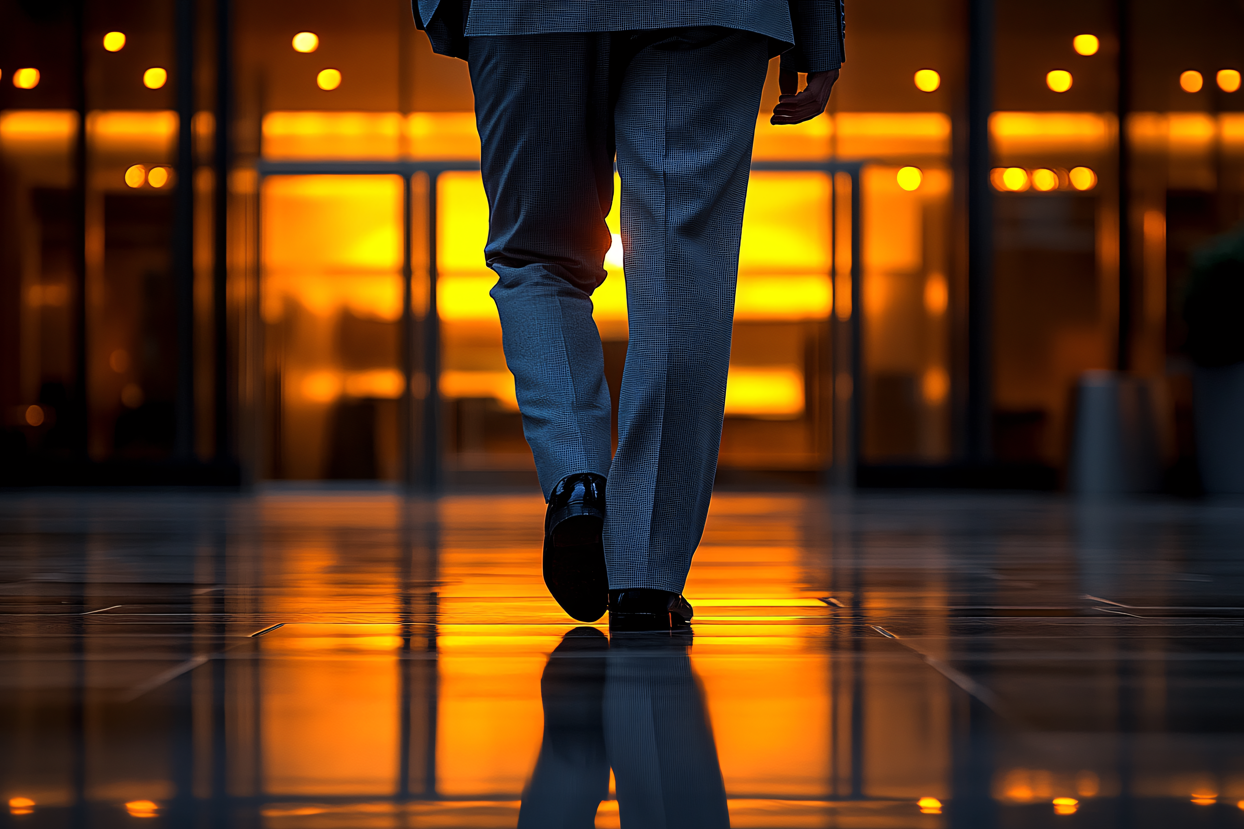 Businessman Walking into the Light