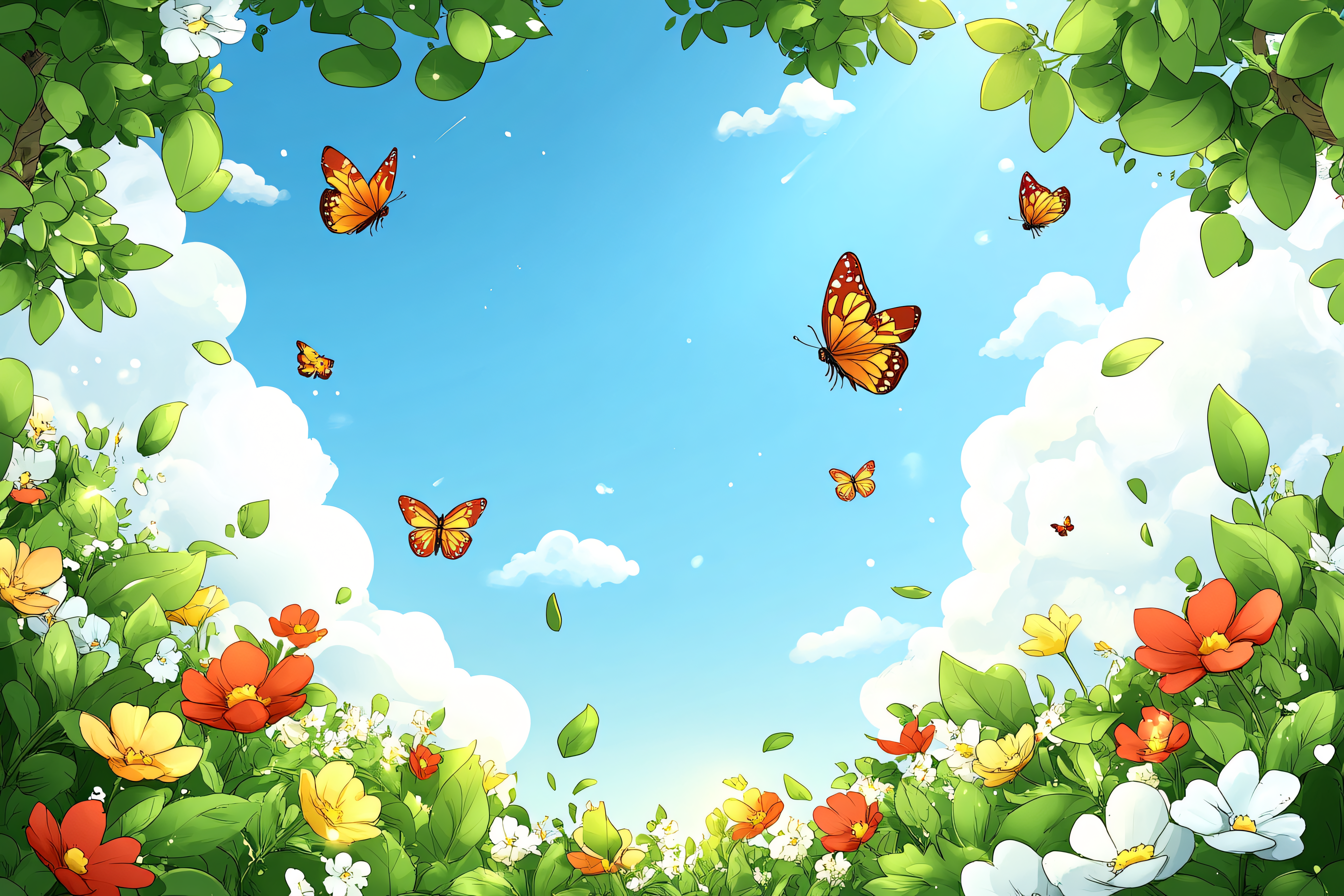 Butterfly Garden Scene