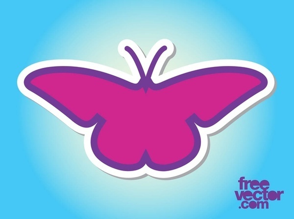 Butterfly Sticker Free Vector