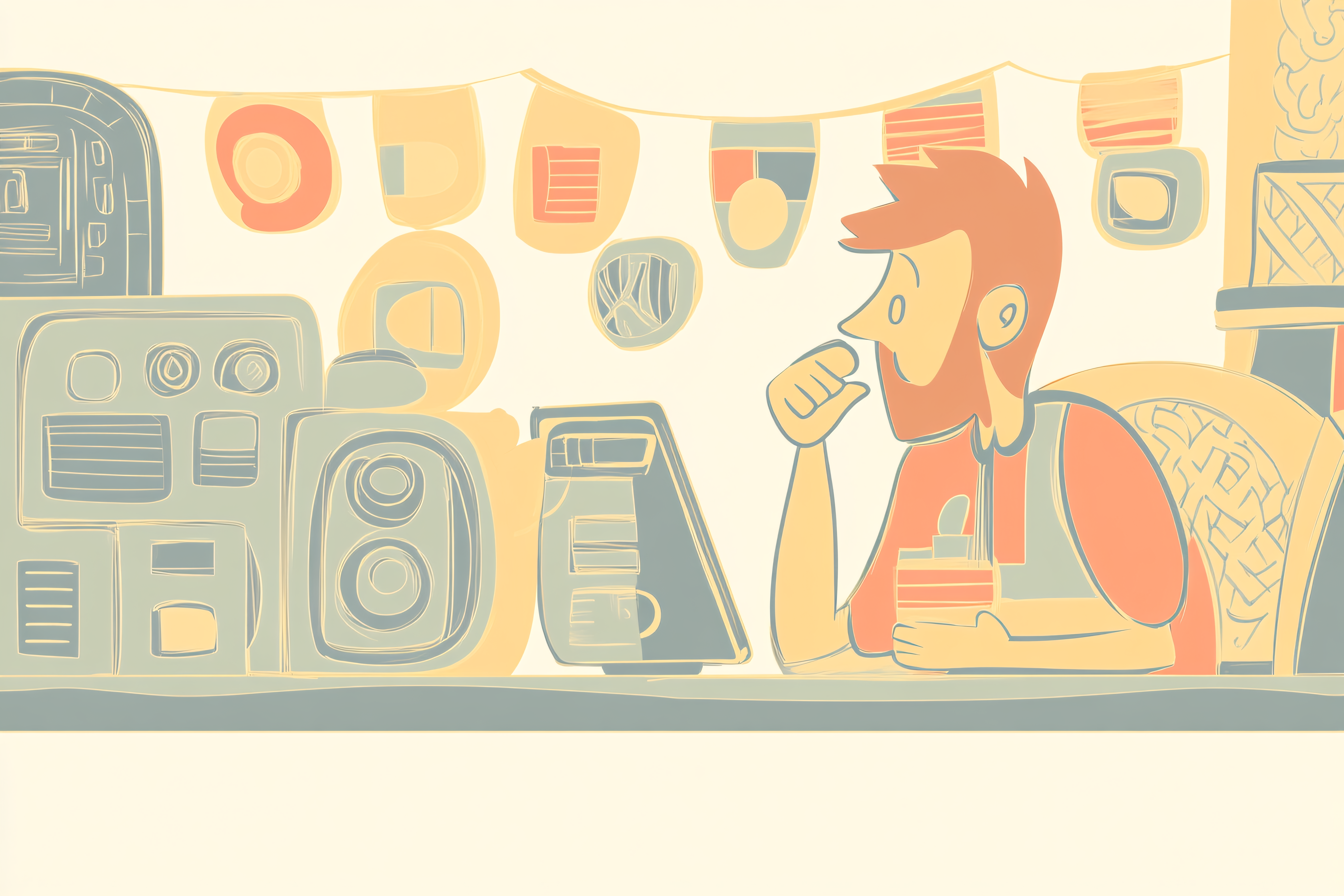 Cafe Owner Contemplating