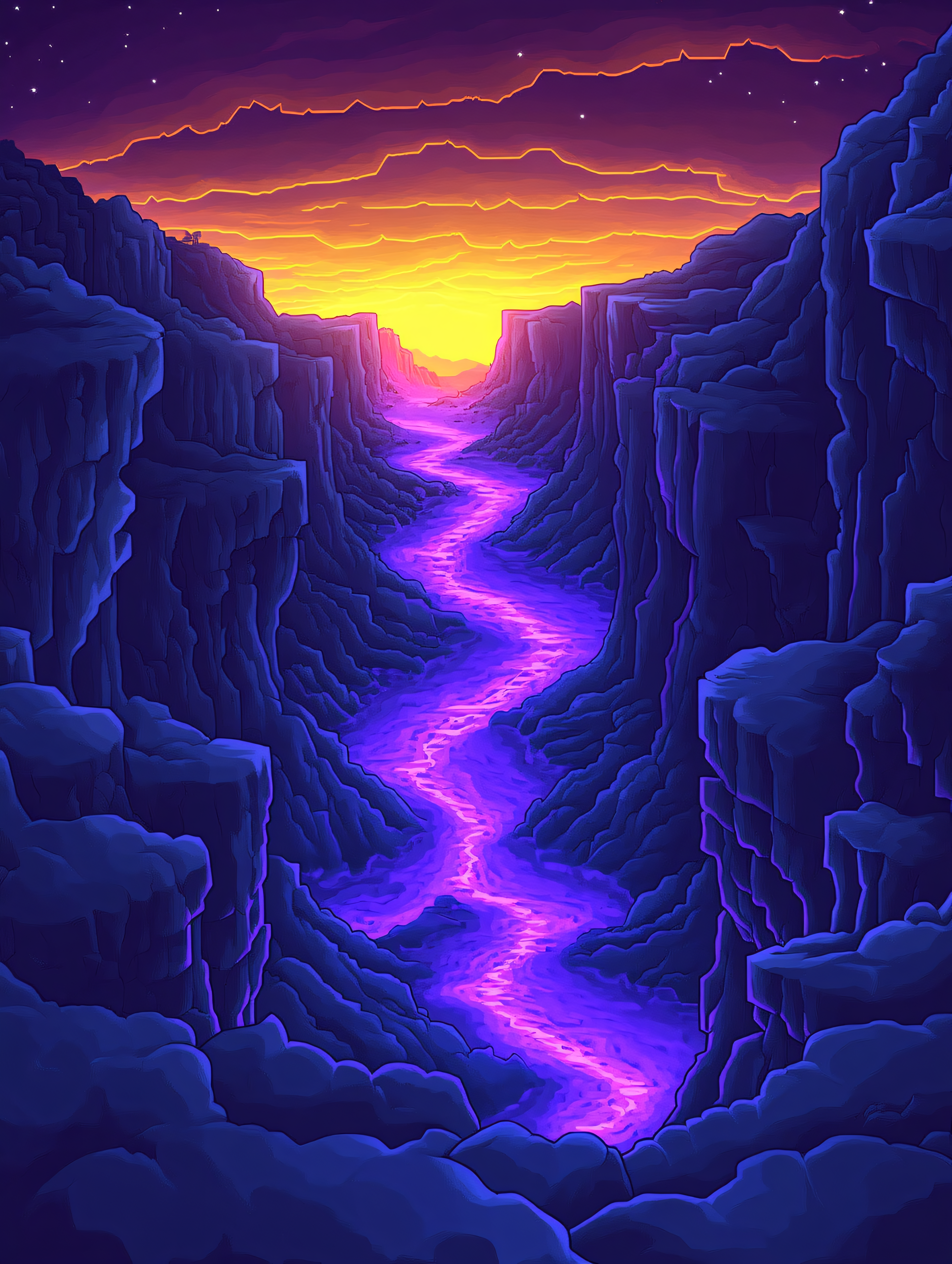 Canyon River at Sunset