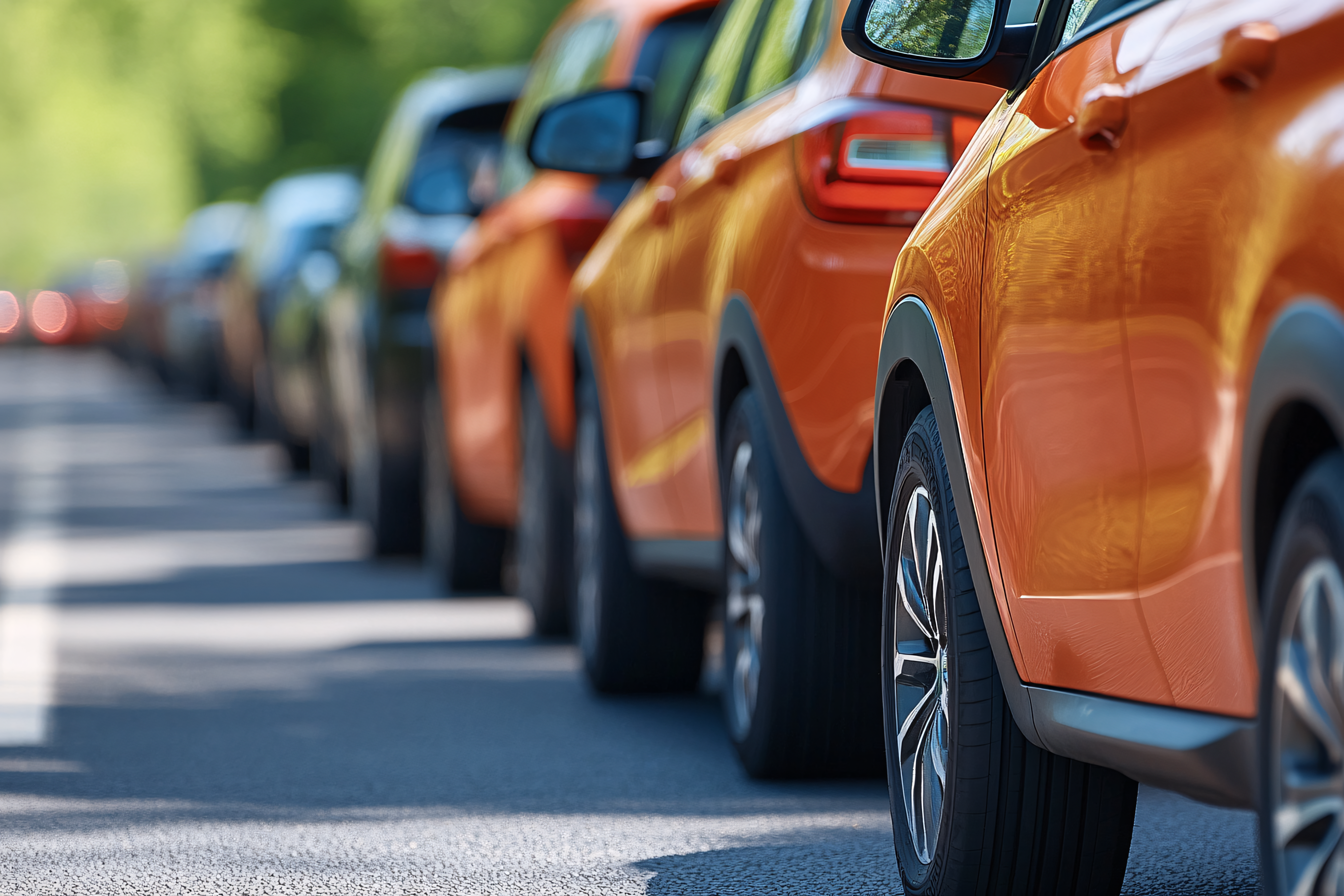Cars Lined Up