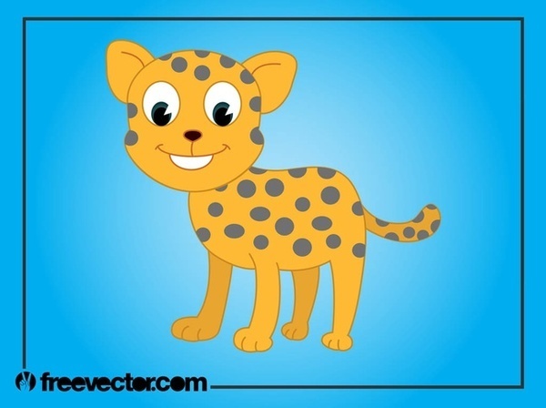 Cartoon Baby Cheetah Free Vector