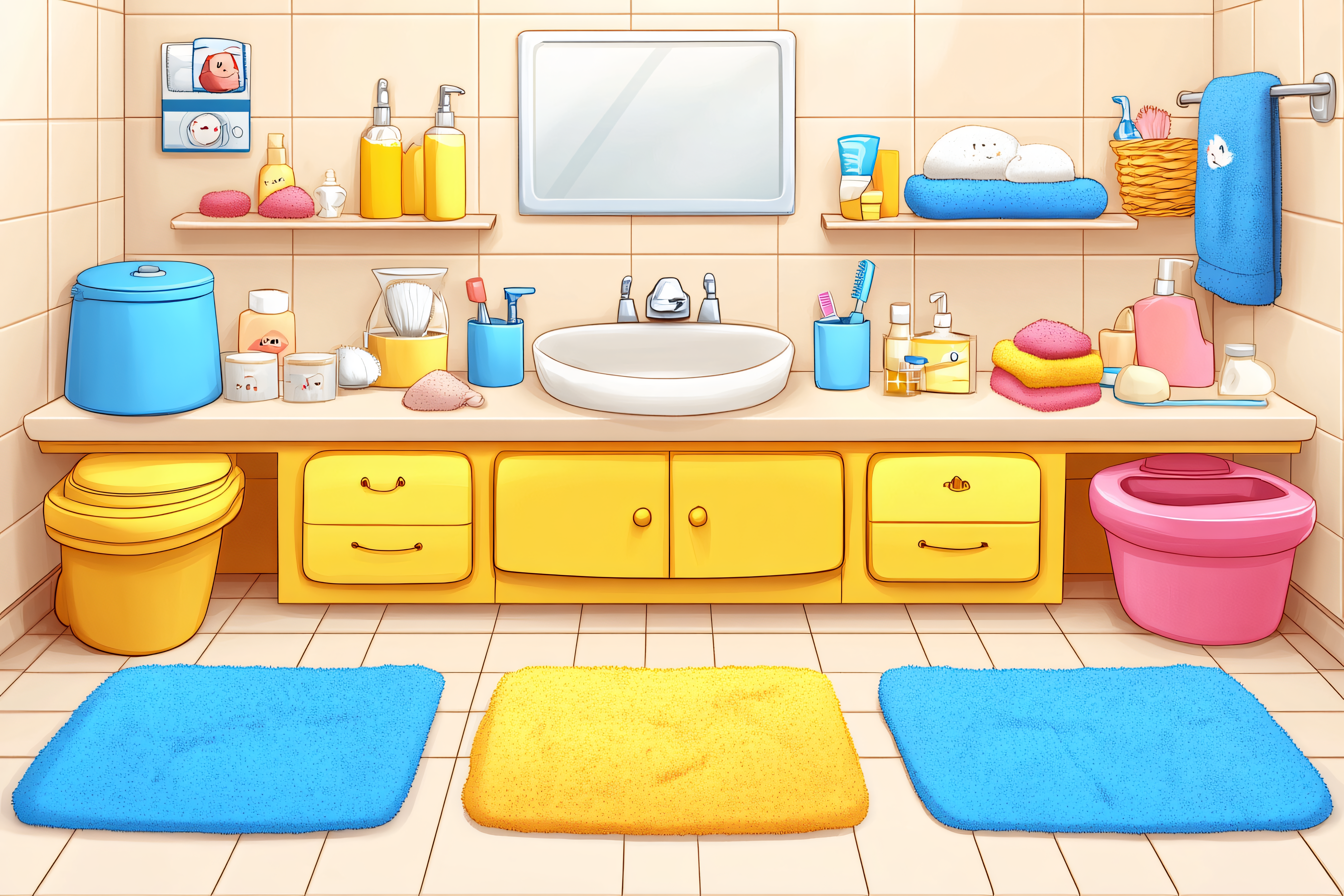 Cartoon Bathroom Interior