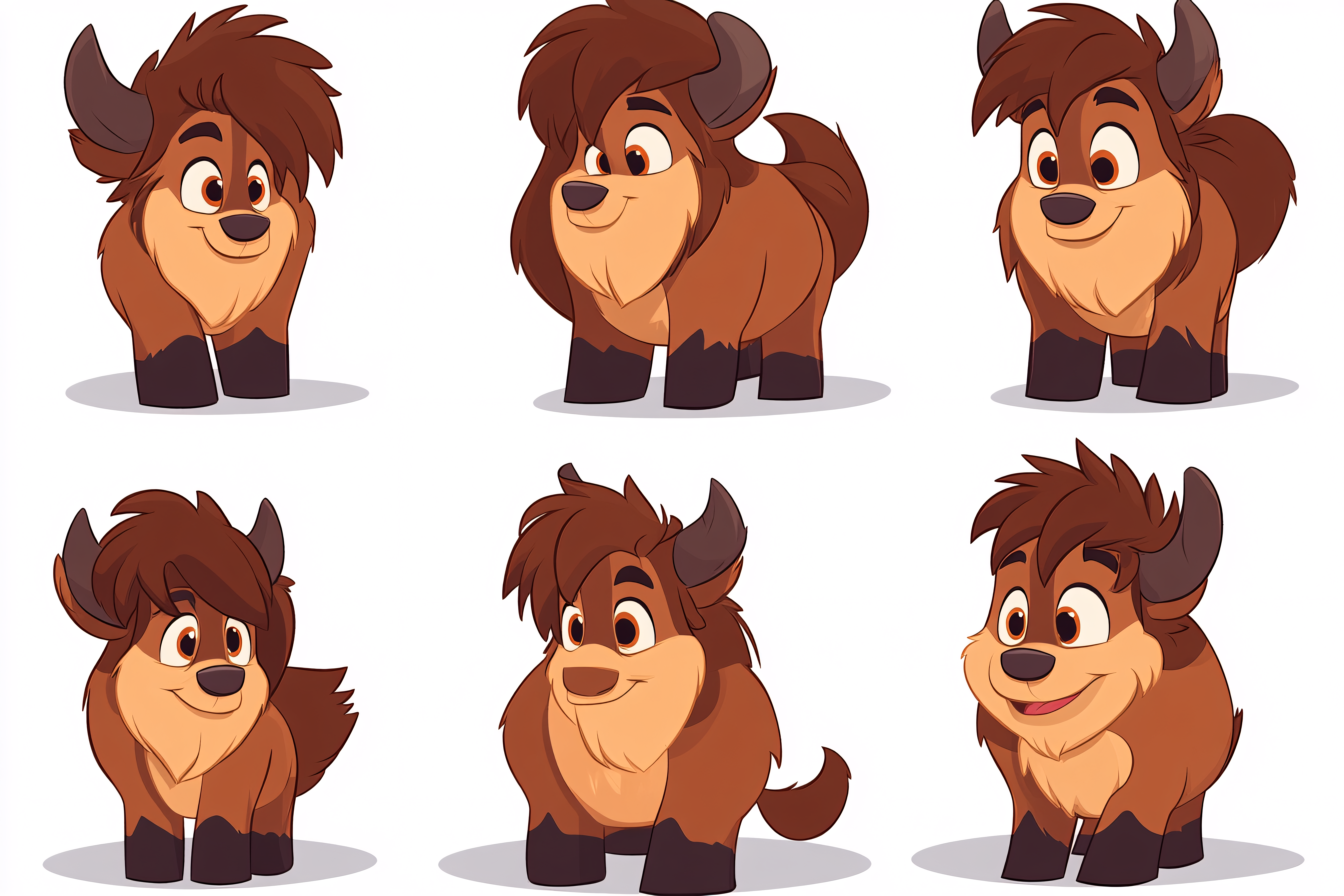 Cartoon Buffalo Poses