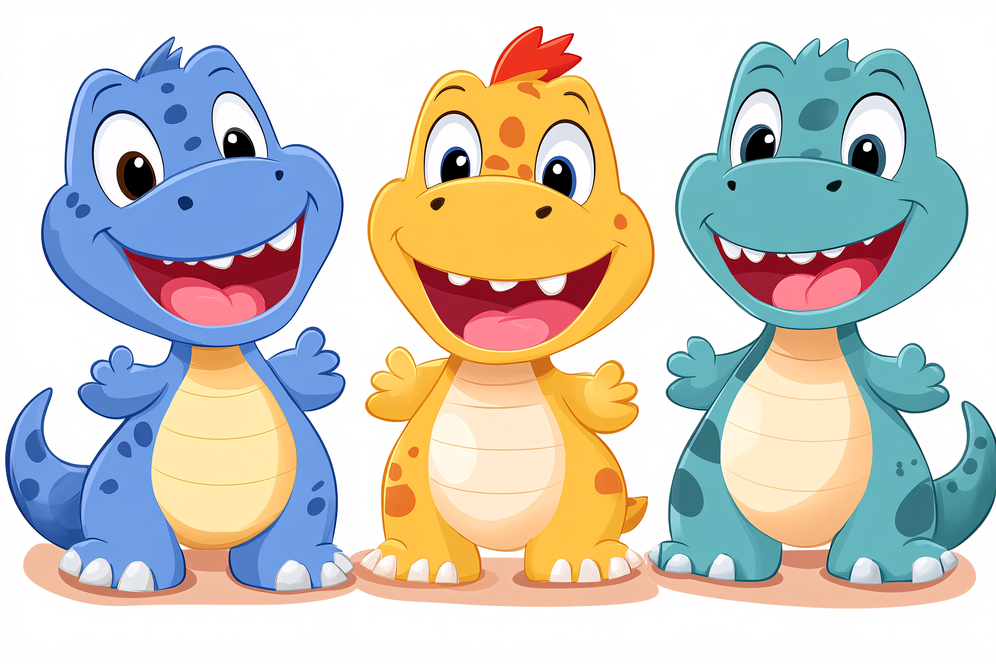 Cartoon Dinosaurs Trio