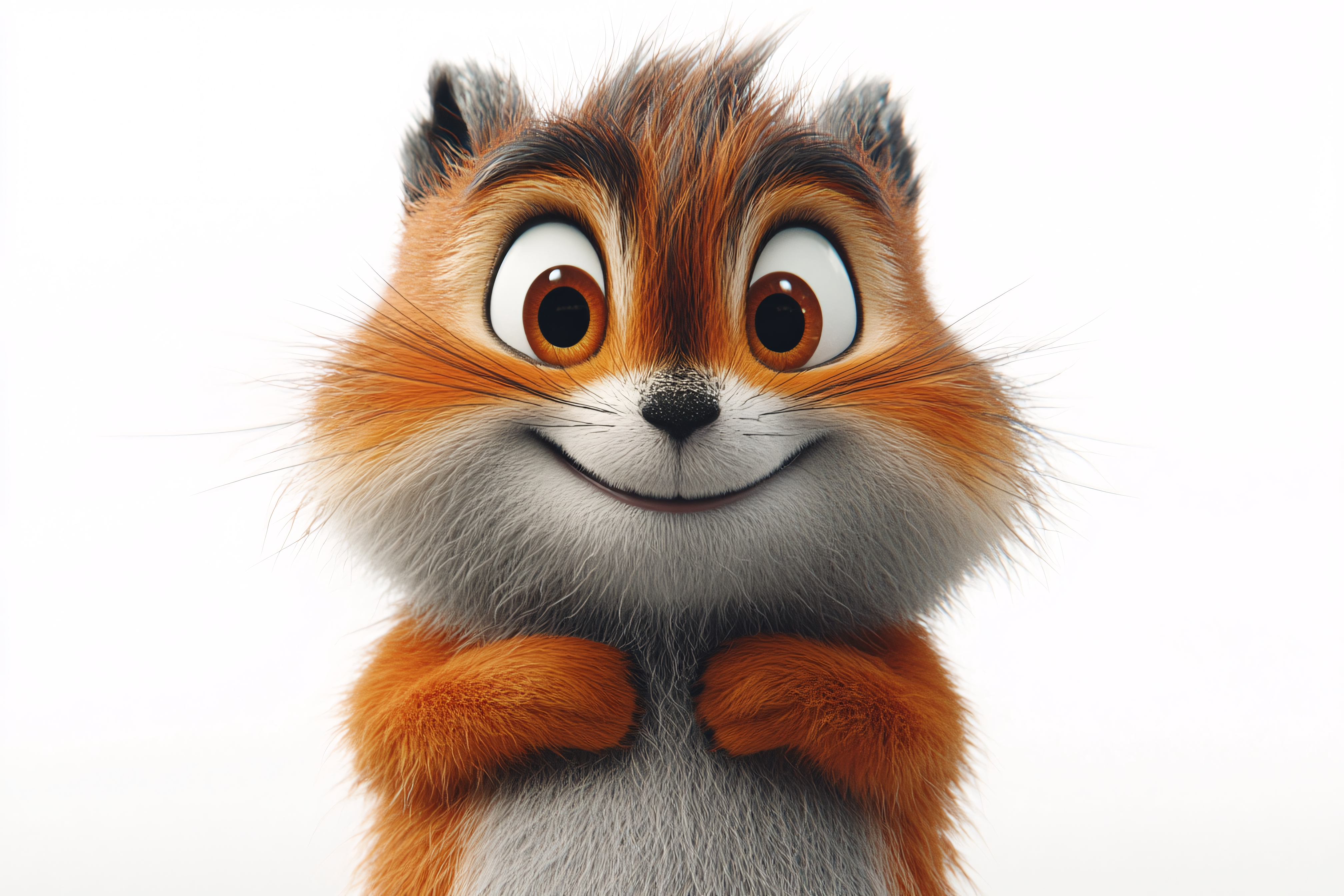 Cartoon Fox with a Cheerful Expression