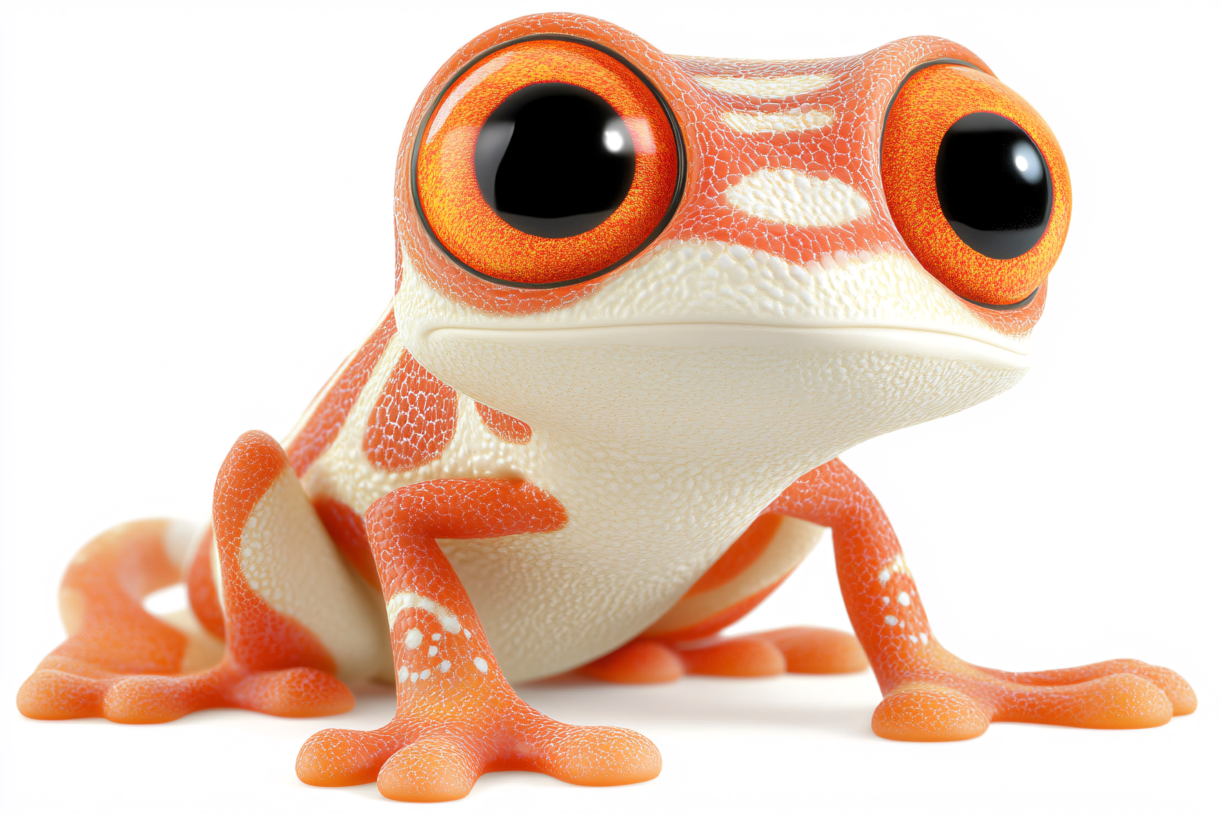Cartoon Frog with Big Eyes