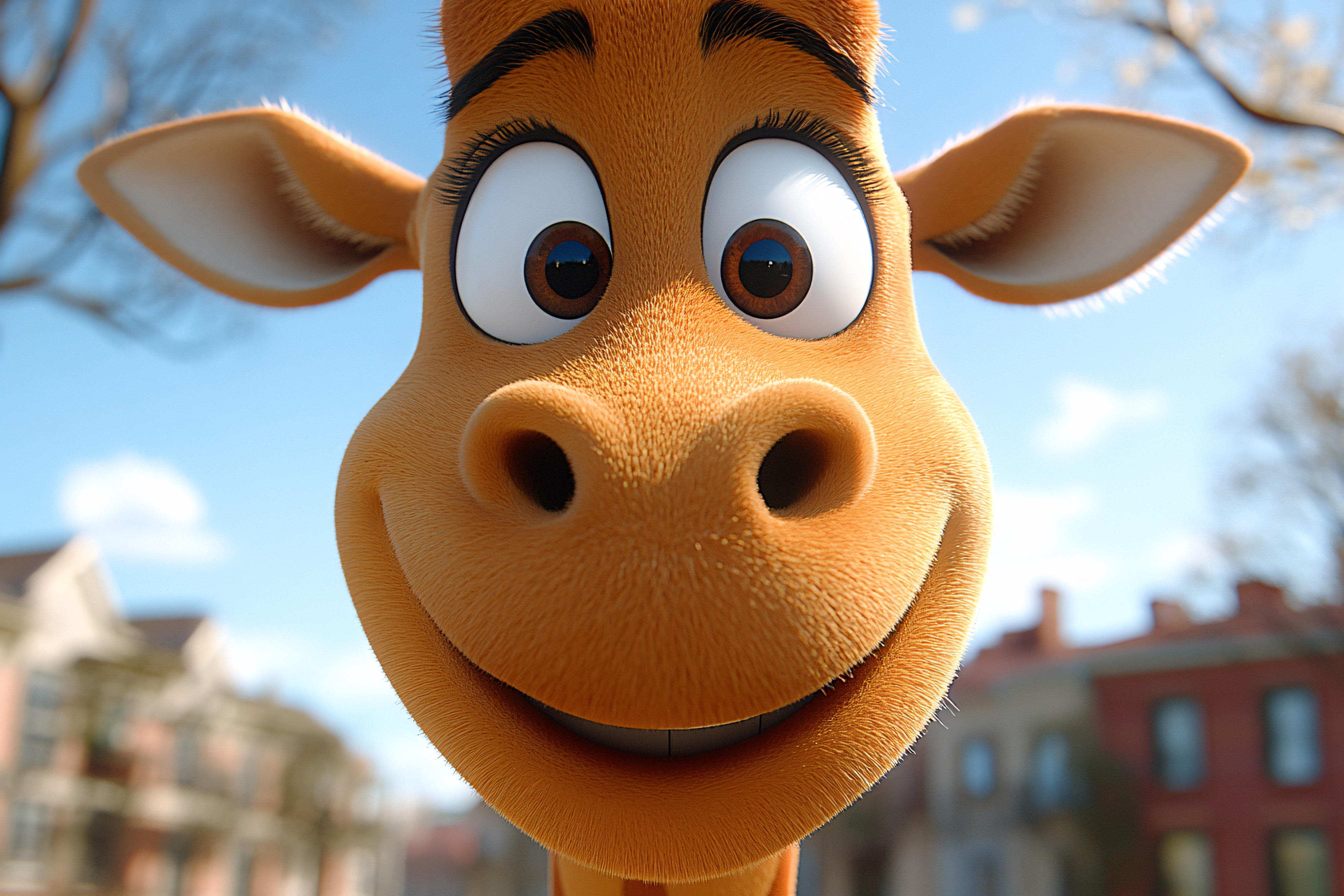 Cartoon Giraffe Close-Up