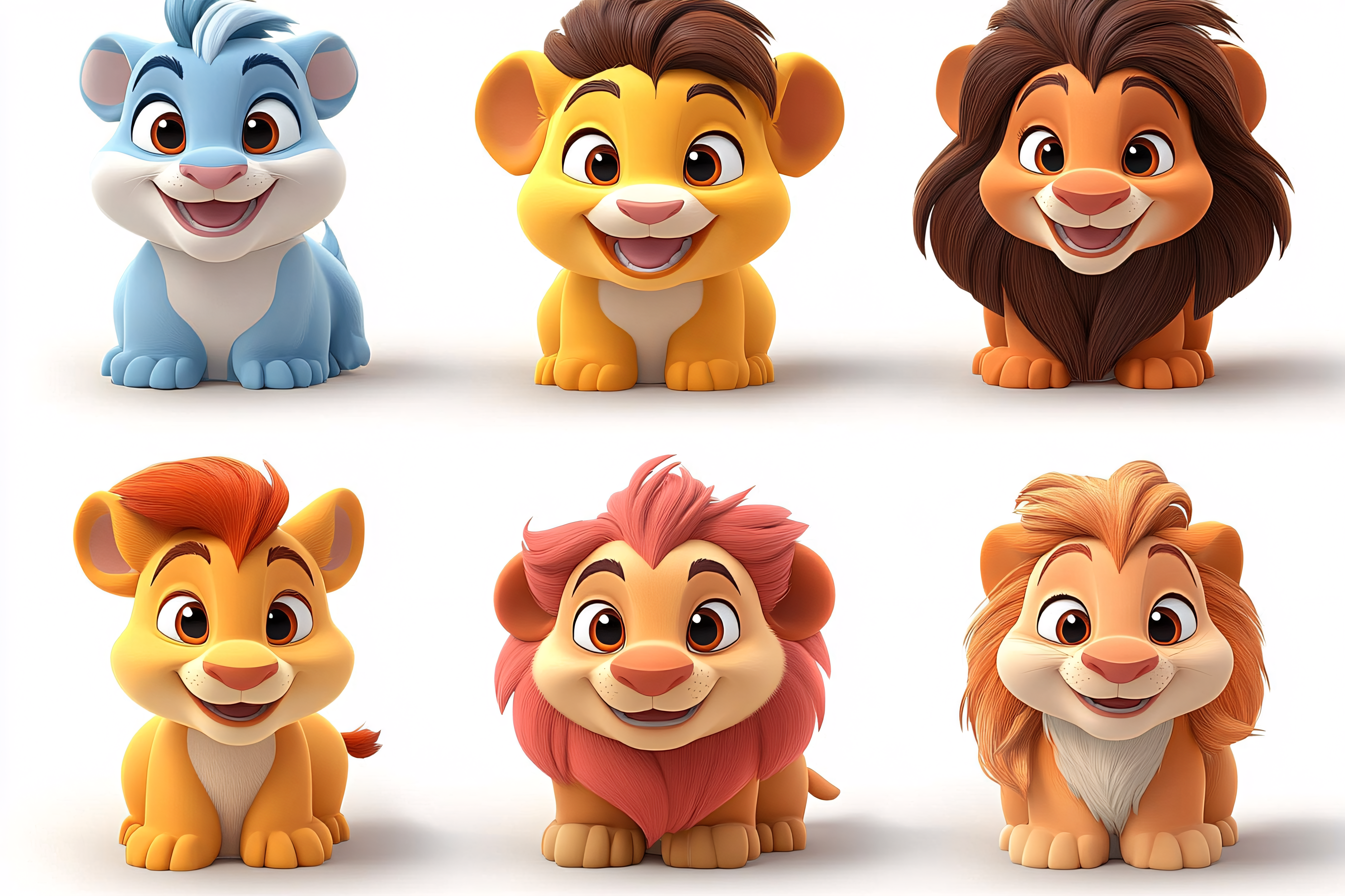 Cartoon Lion Cubs