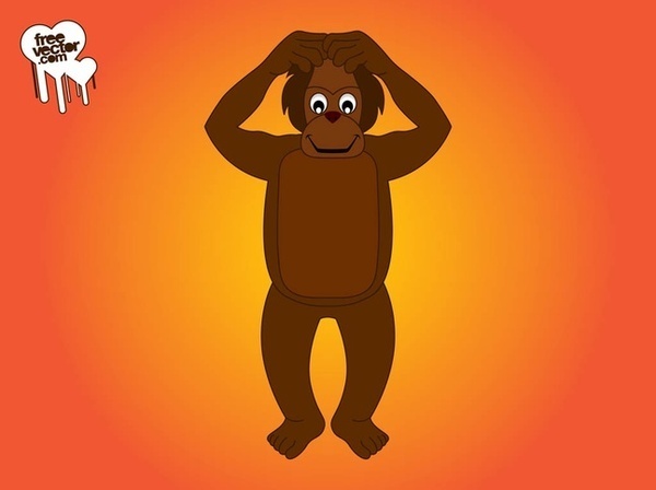 Cartoon Monkey Character Free Vector