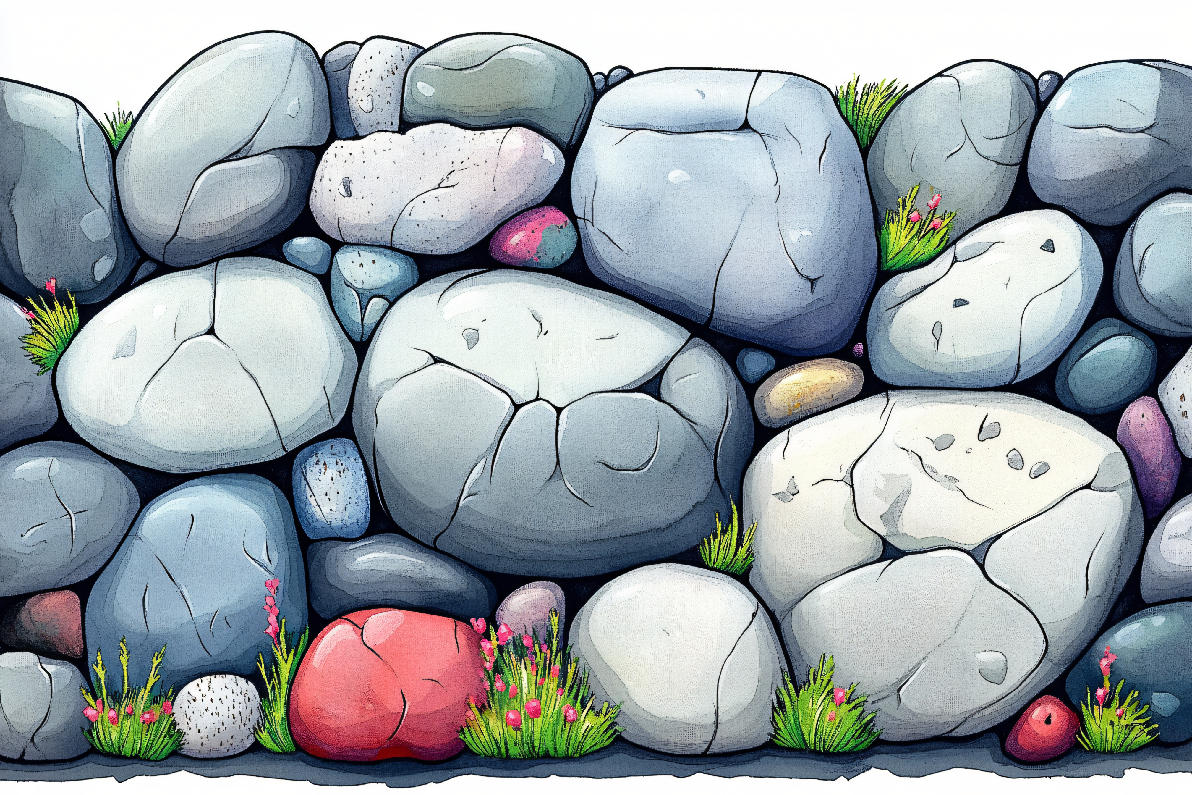 Cartoon Stone Wall