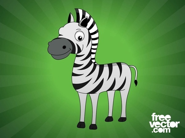 Cartoon Zebra Free Vector