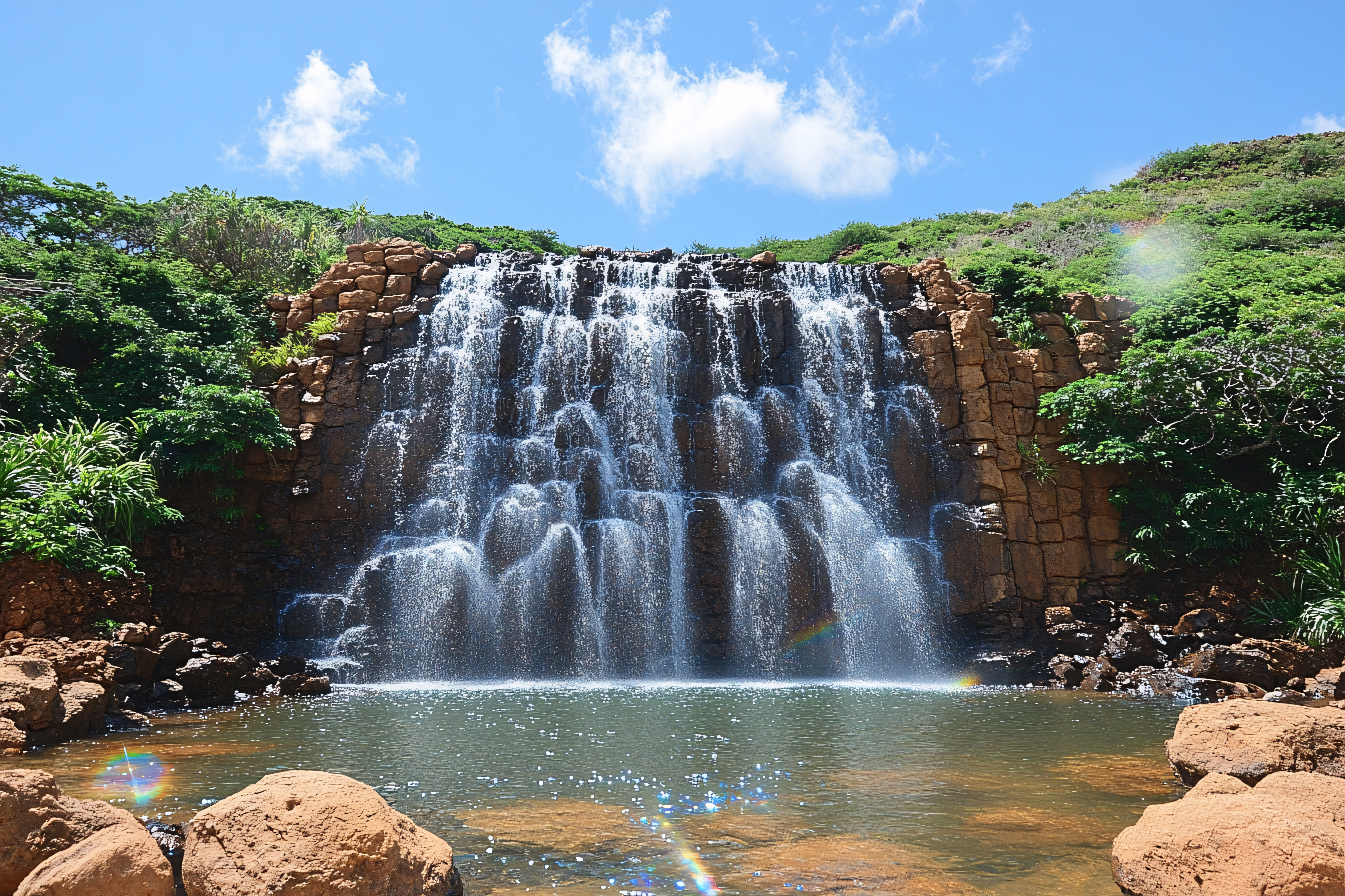 Cascading Waterfall In