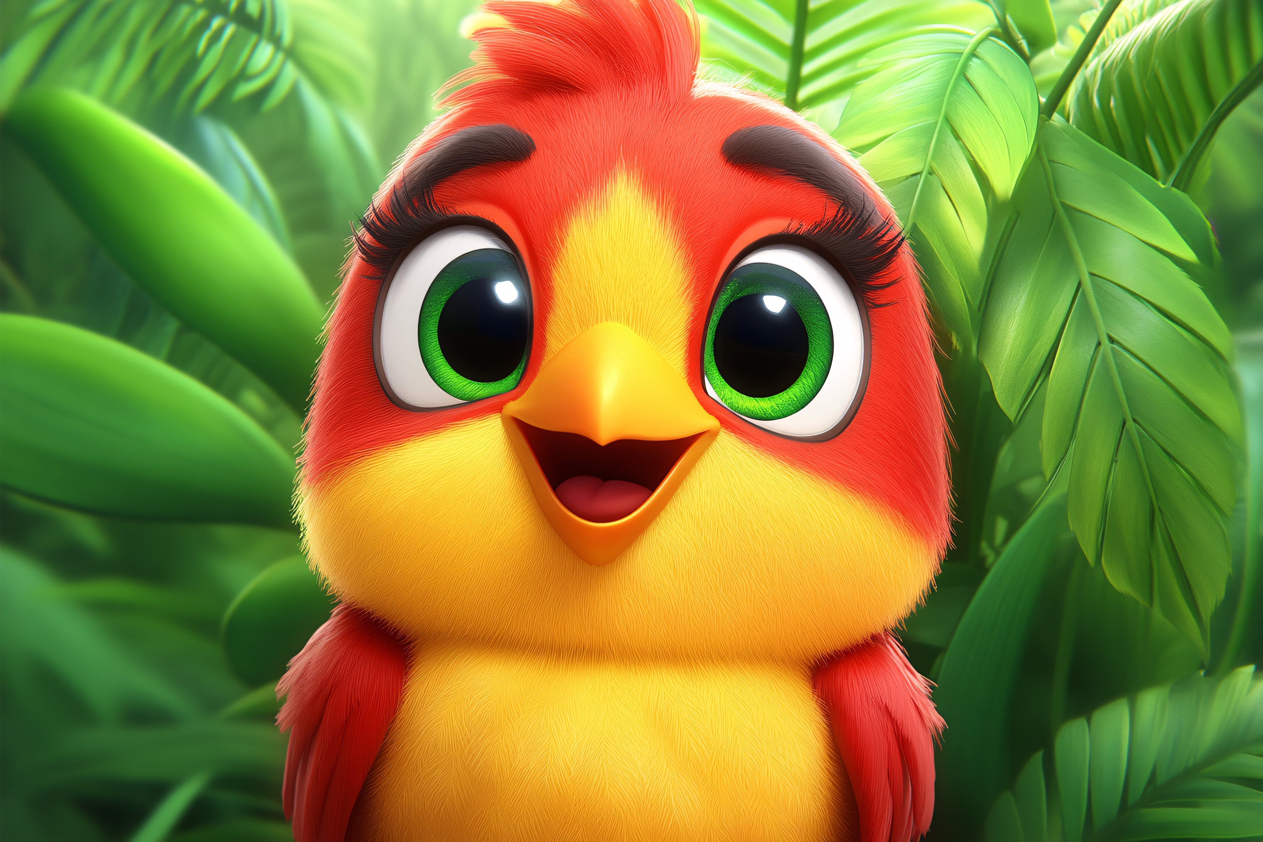 Cheerful Cartoon Bird Portrait