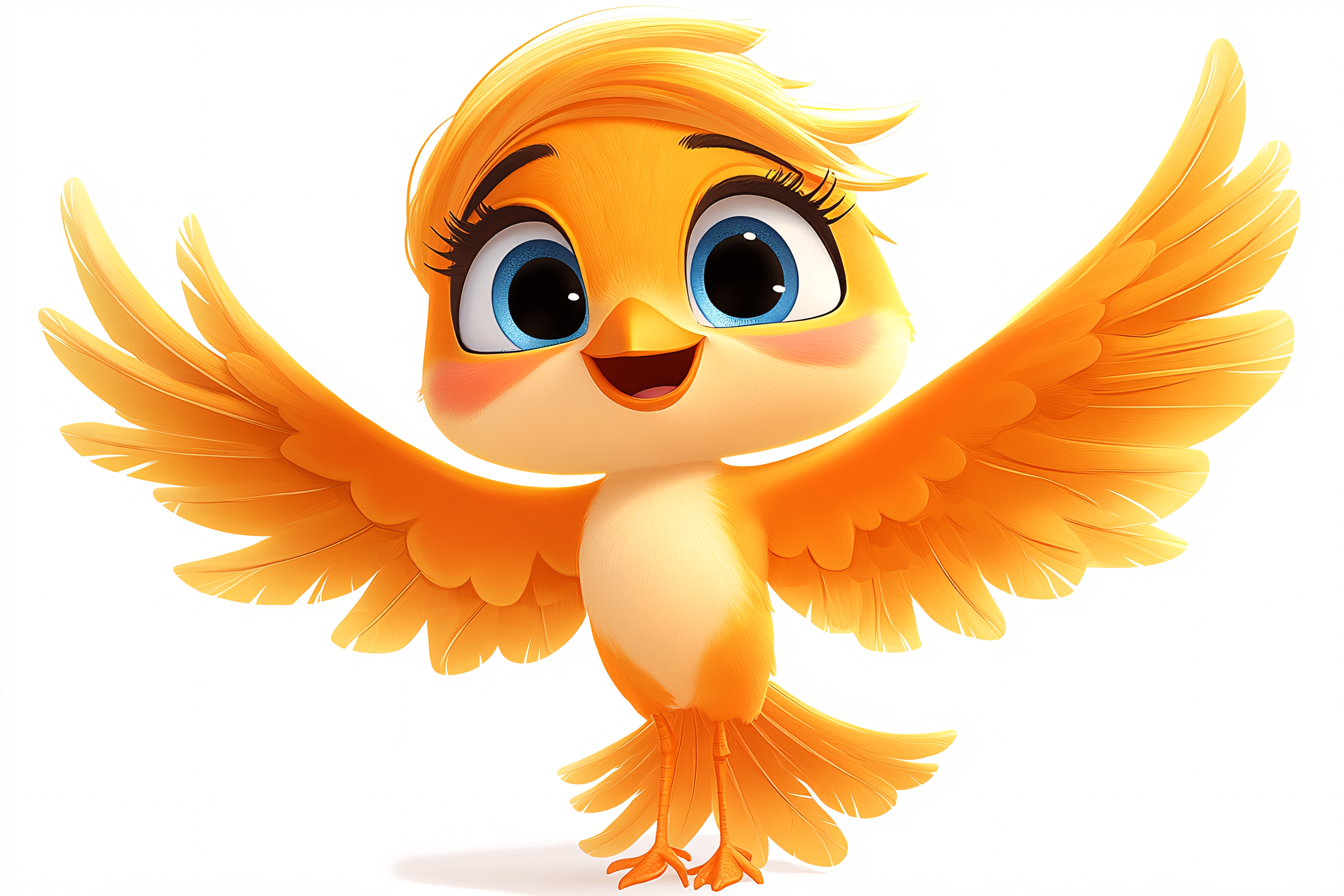 Cheerful Orange Bird Mascot