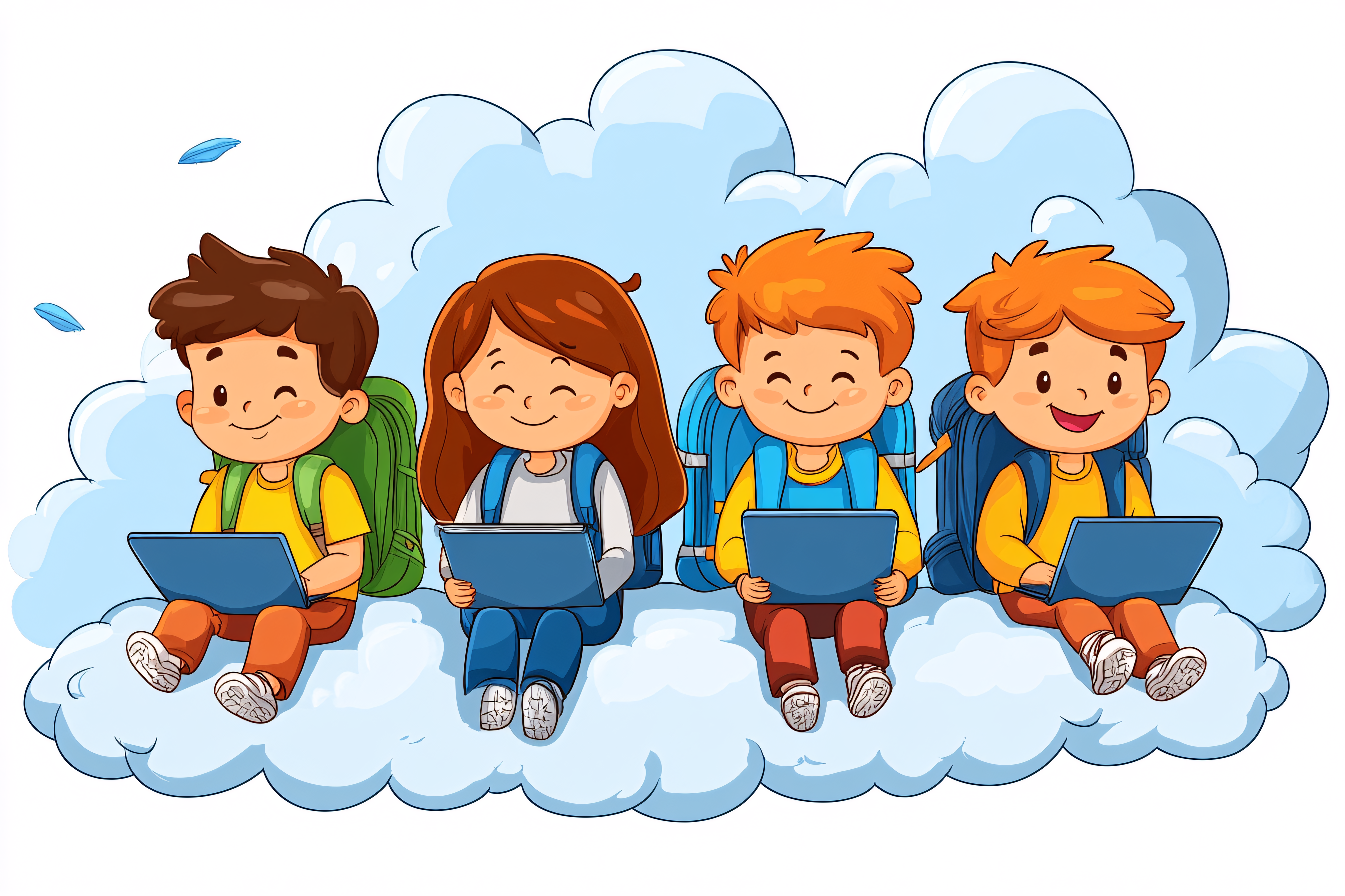 Children Learning On Cloud