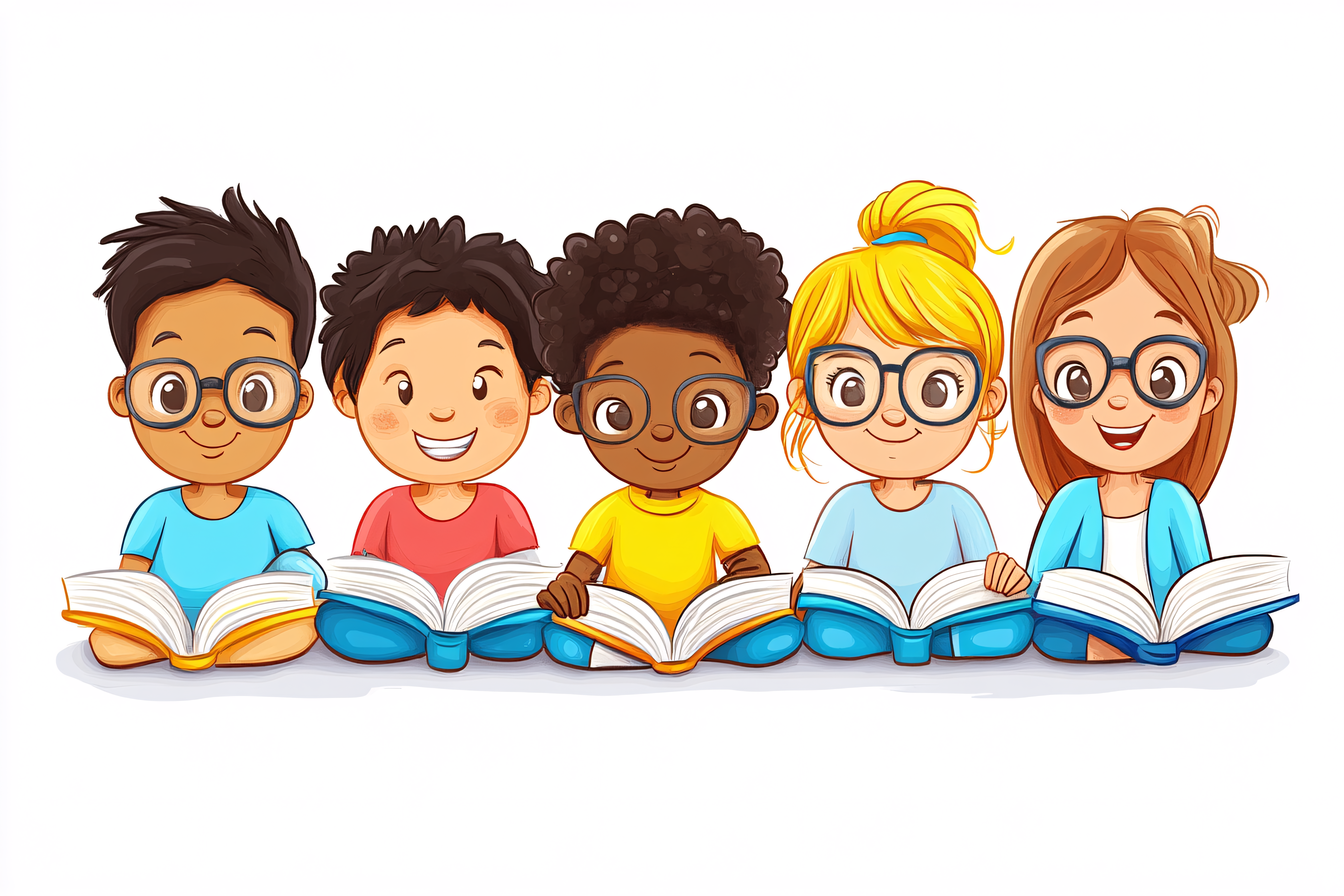 Children Reading Books