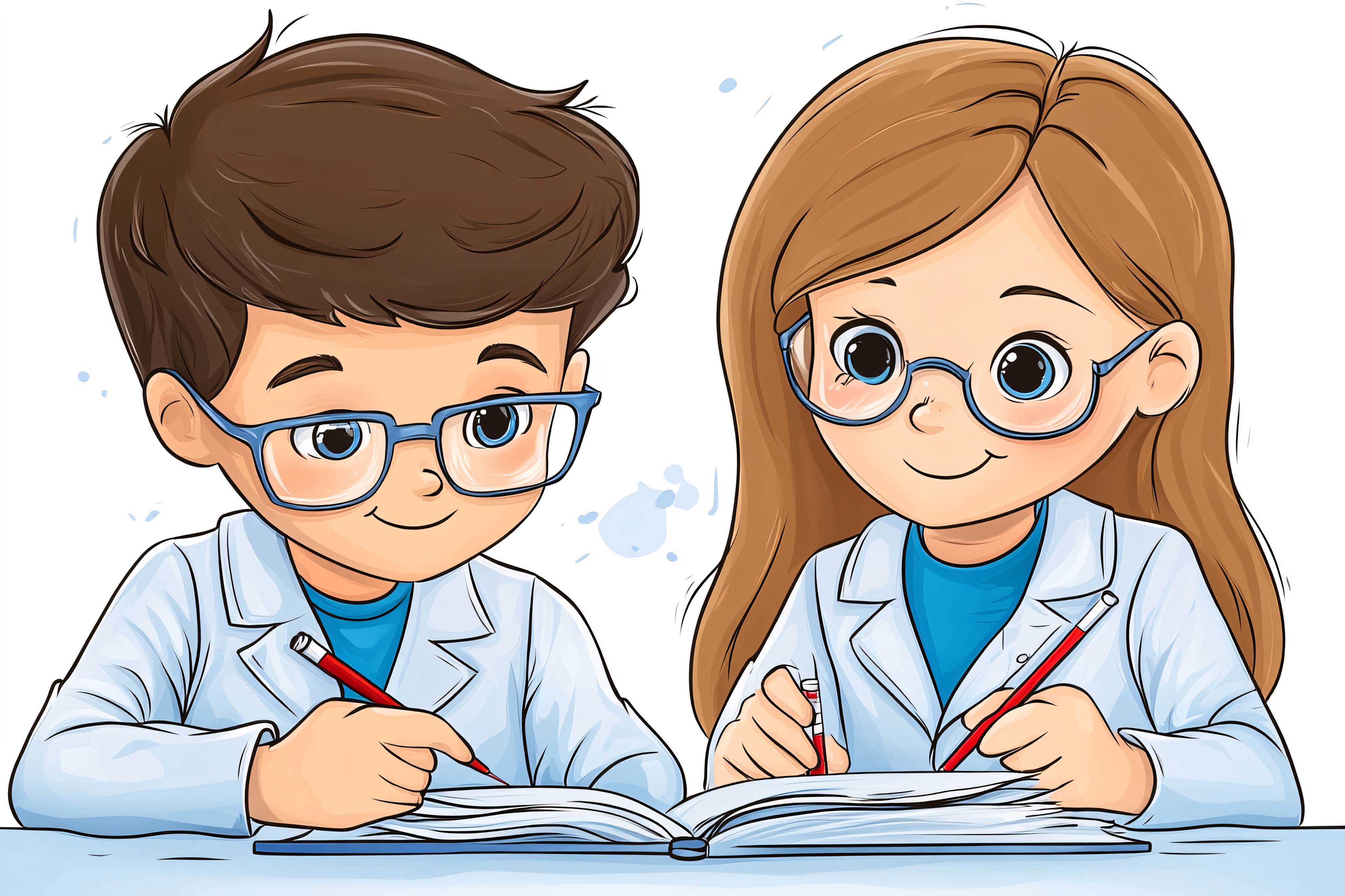 Children Studying Science