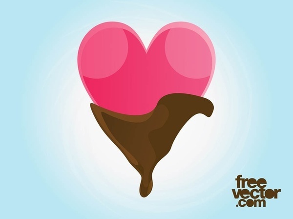Chocolate Heart Icon Free Vector
