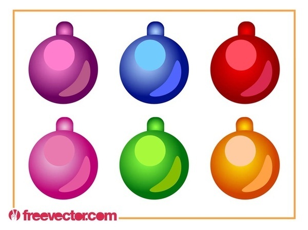 Christmas Ornaments Set Free Vector
