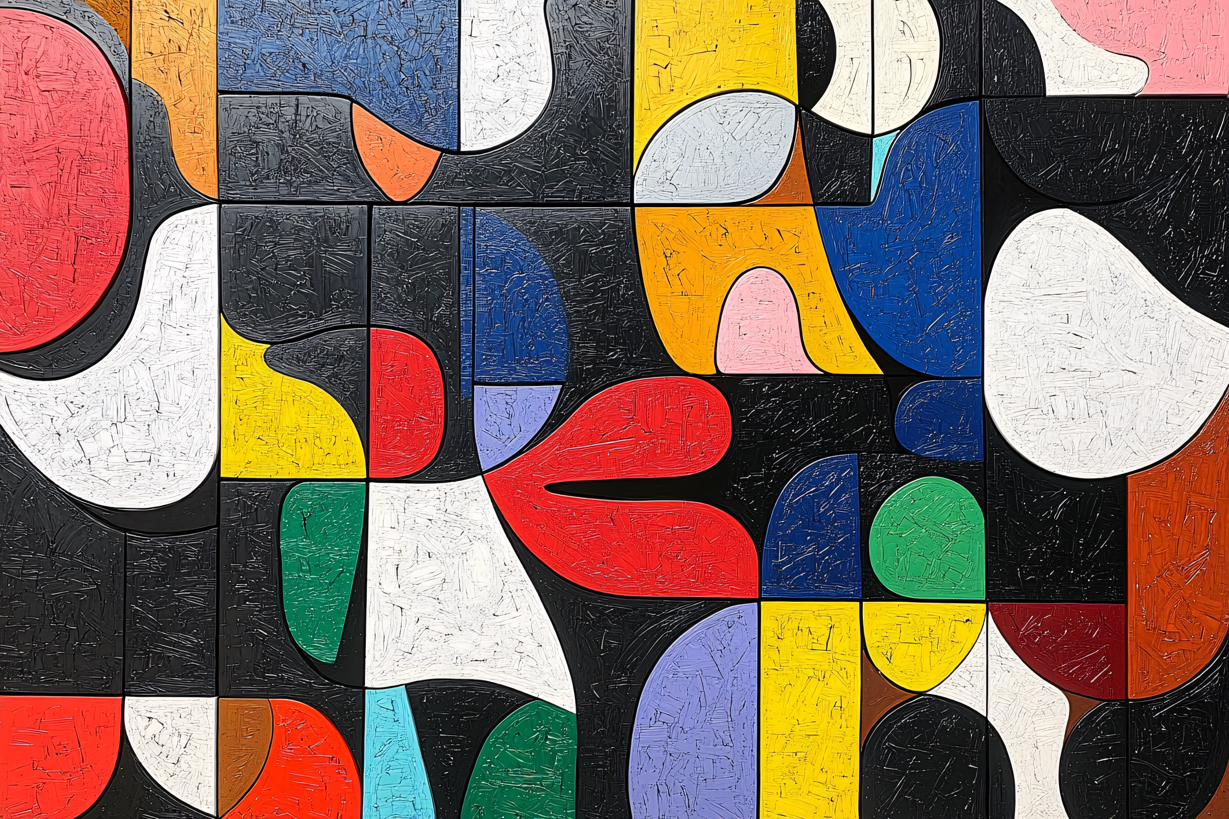Chromatic Geometric Abstraction Painting