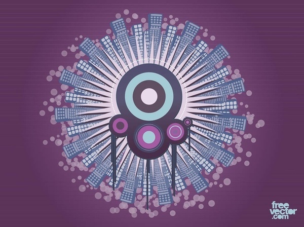 Circle City Free Vector