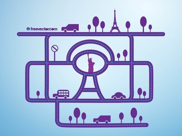 City Network Free Vector