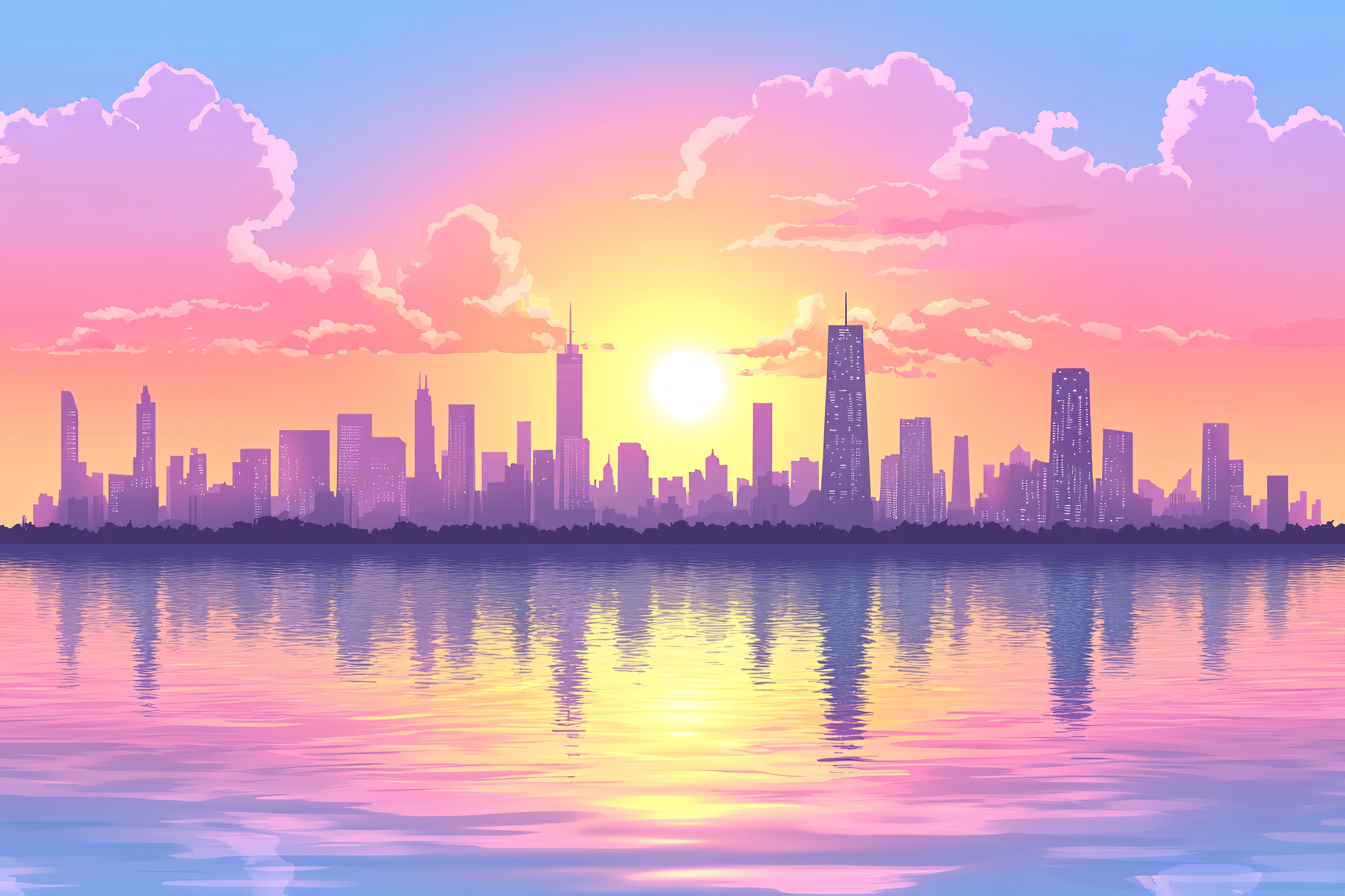 Cityscape At Sunset
