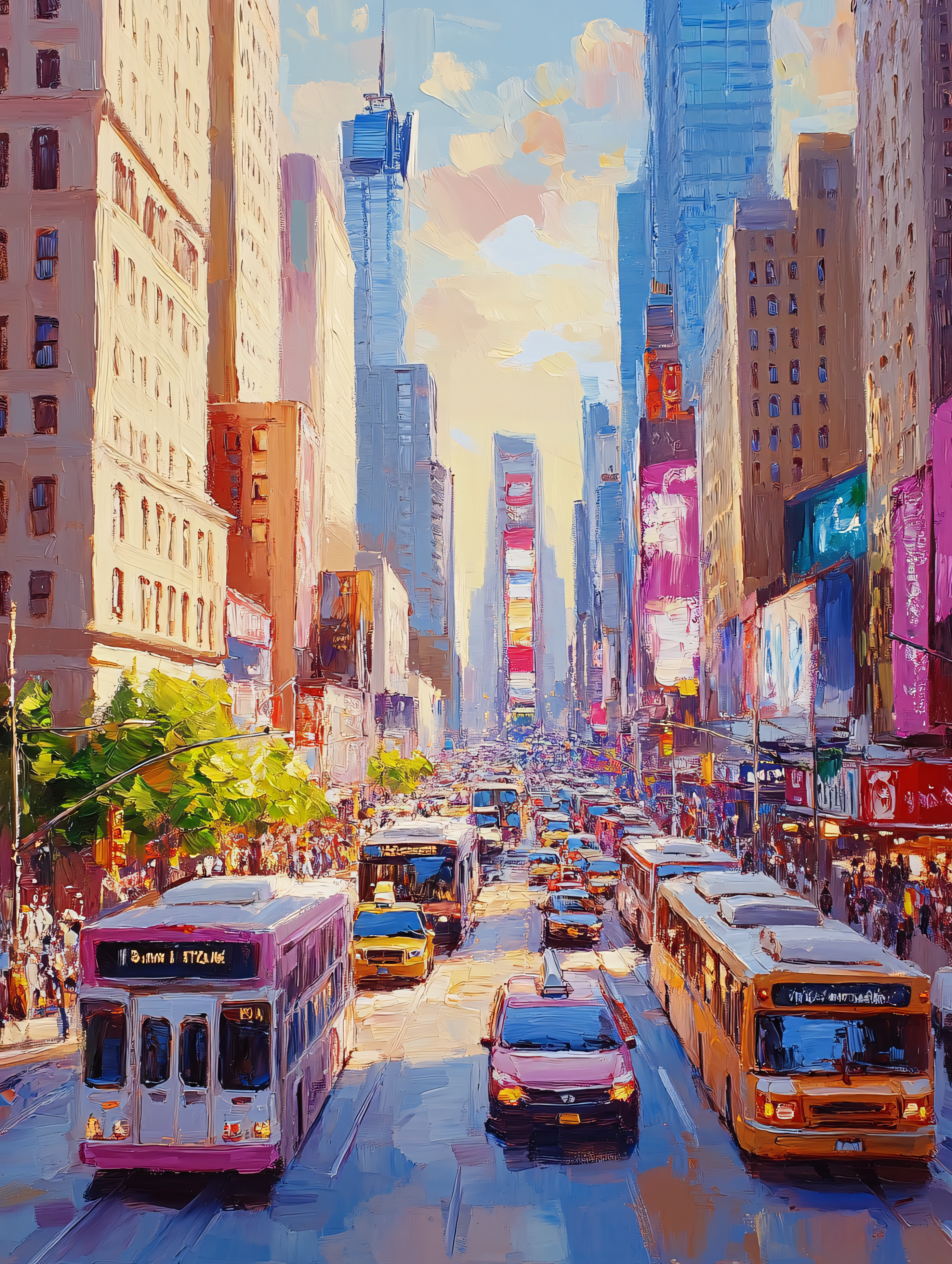 Cityscape Street Scene Painting