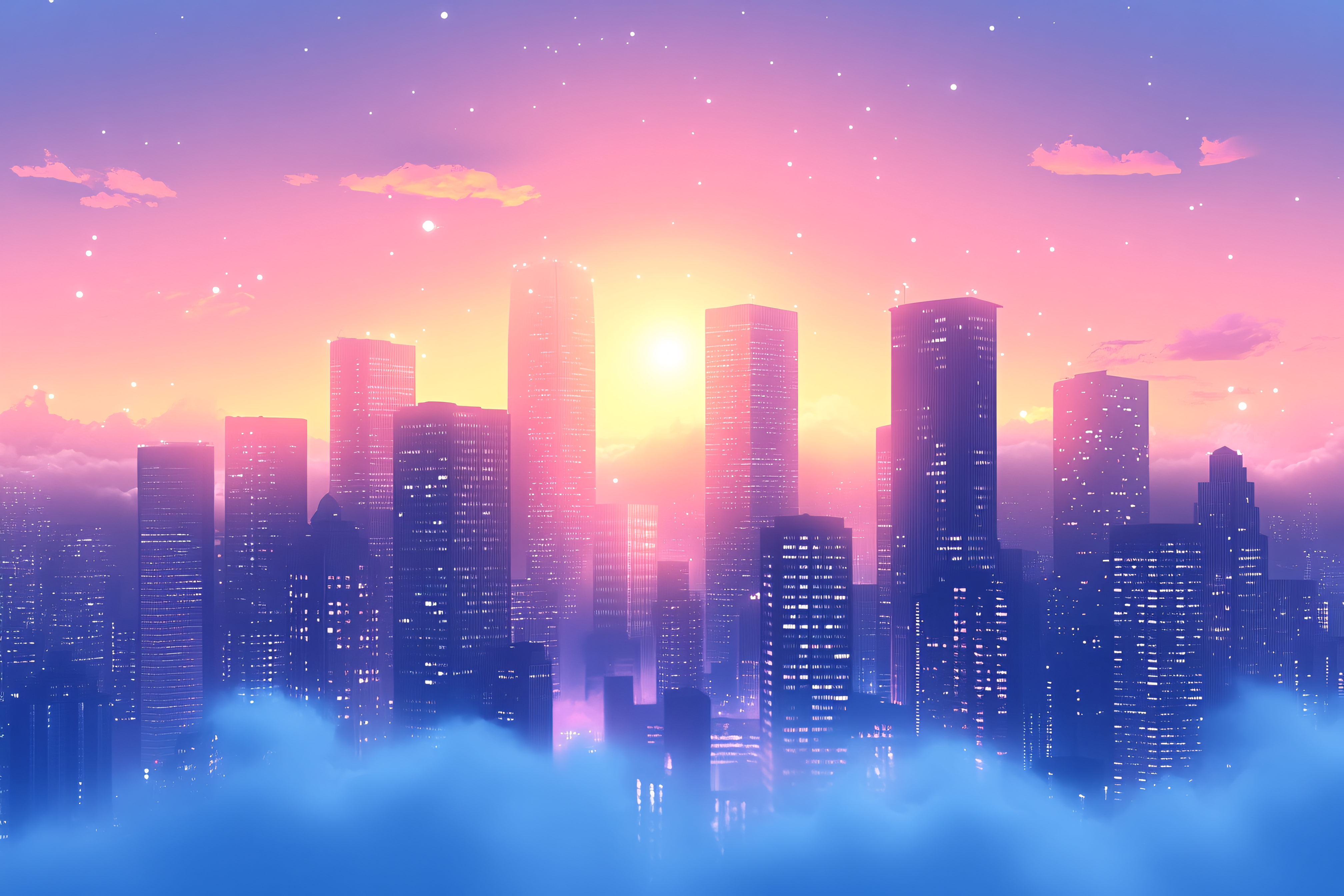 Cityscape Sunset Silhouette
