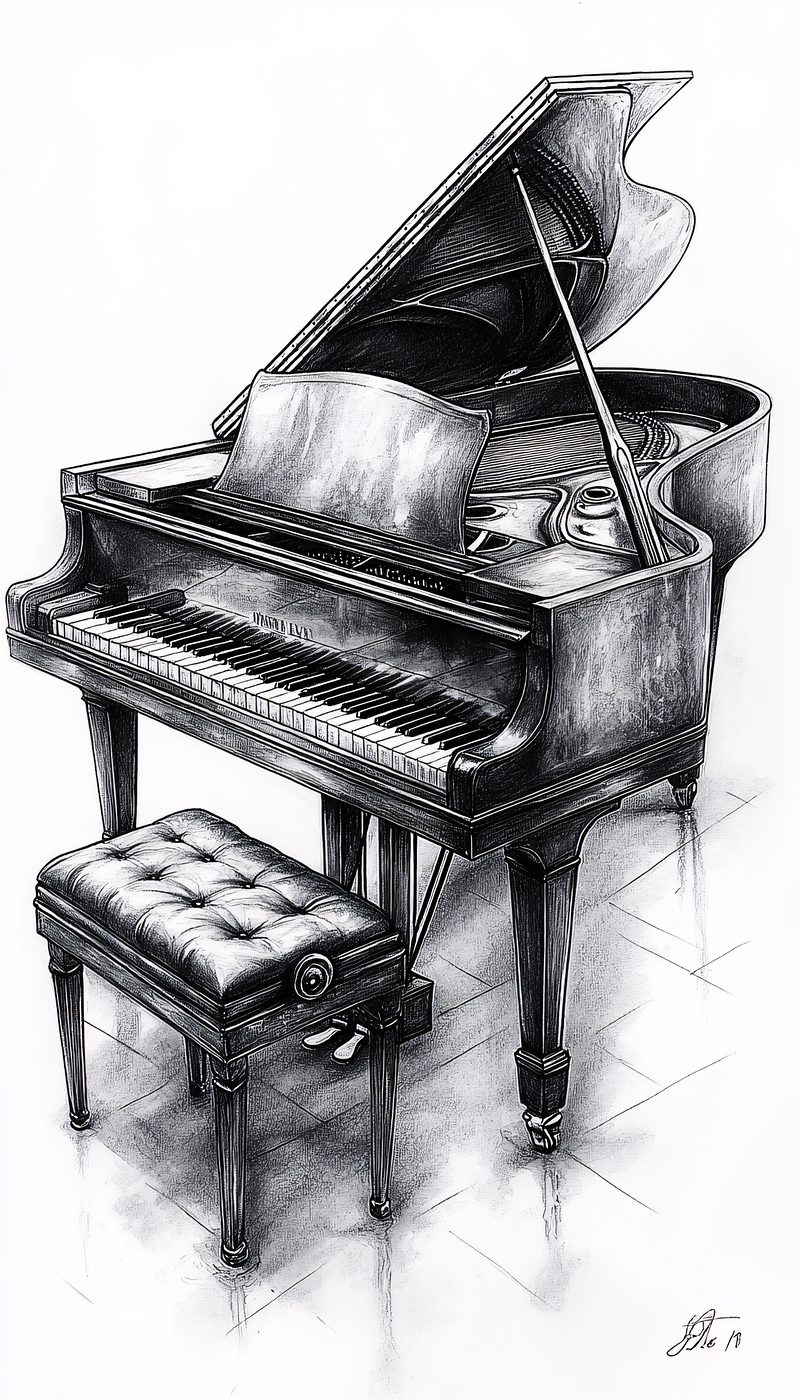 Classic Grand Piano Sketch