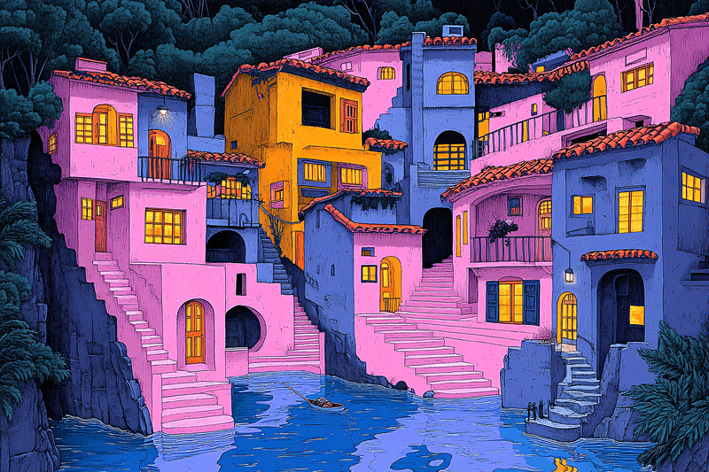 Cliffside Village by the Water