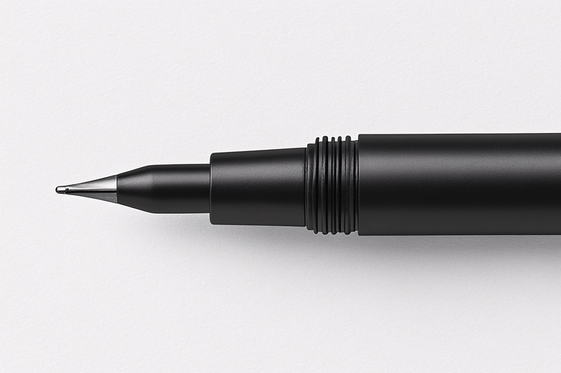 Close-Up of a Black Technical Pen