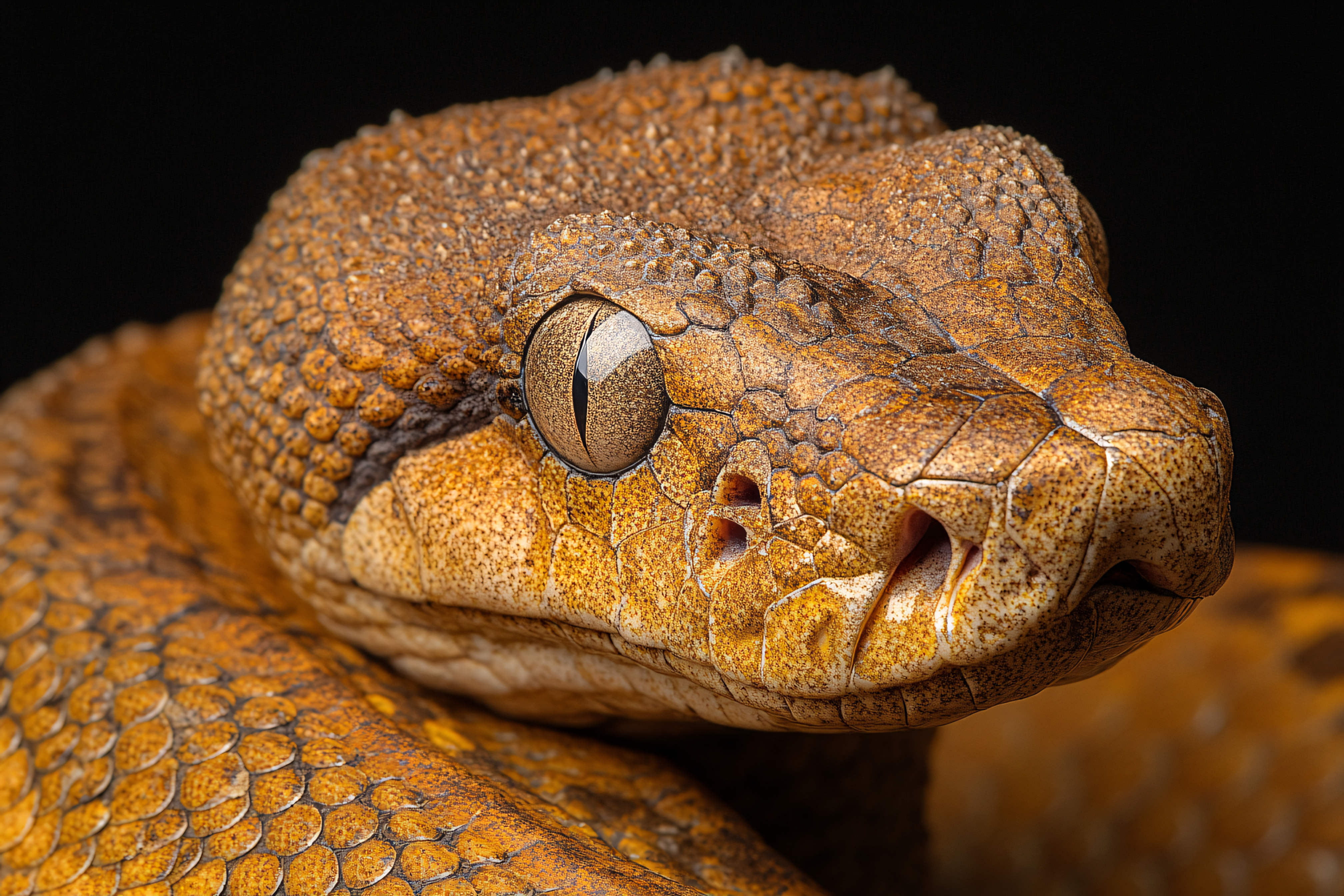 Close-Up Portrait Of A Bush Viper