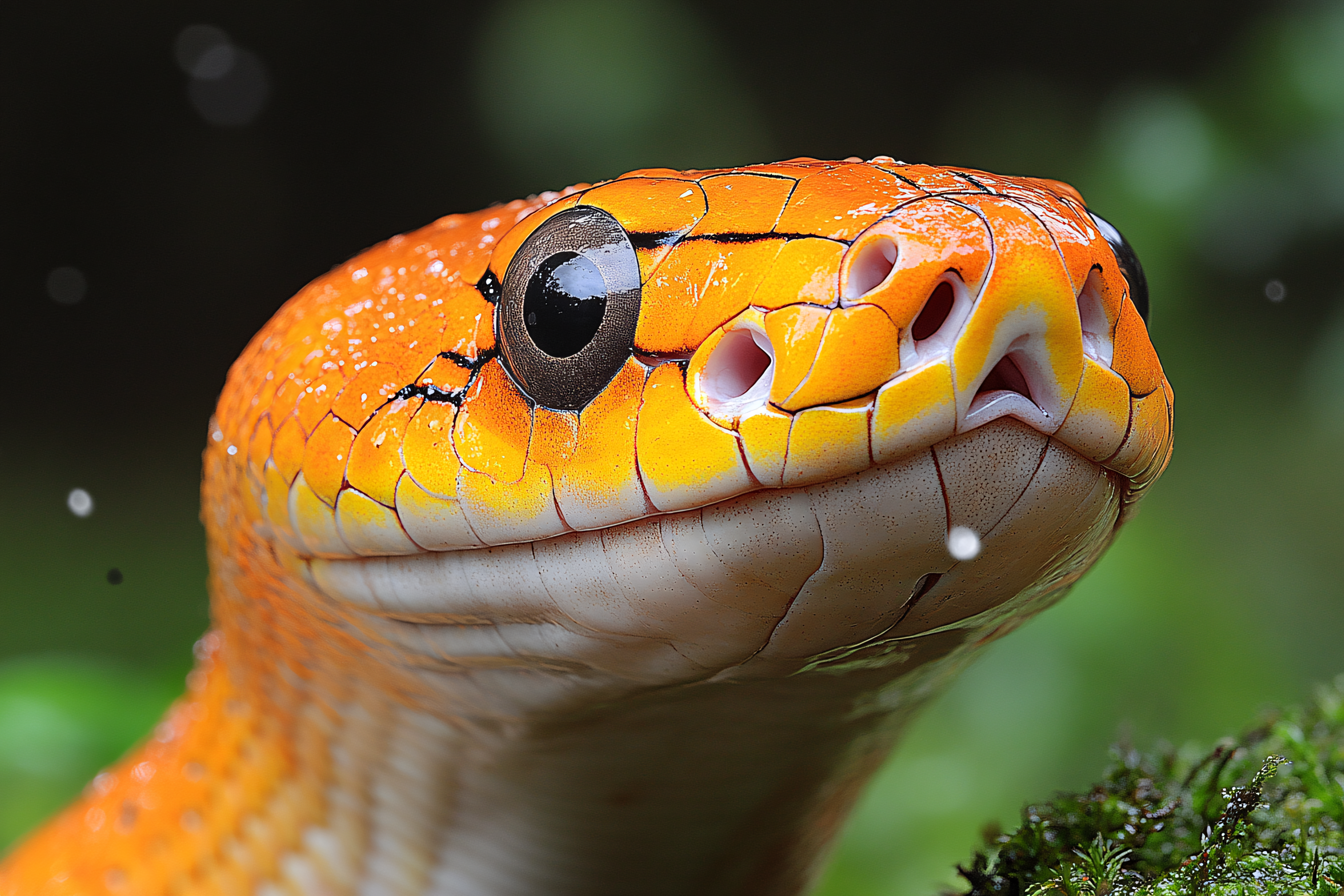 Close-Up Portrait Of An Orange Snake