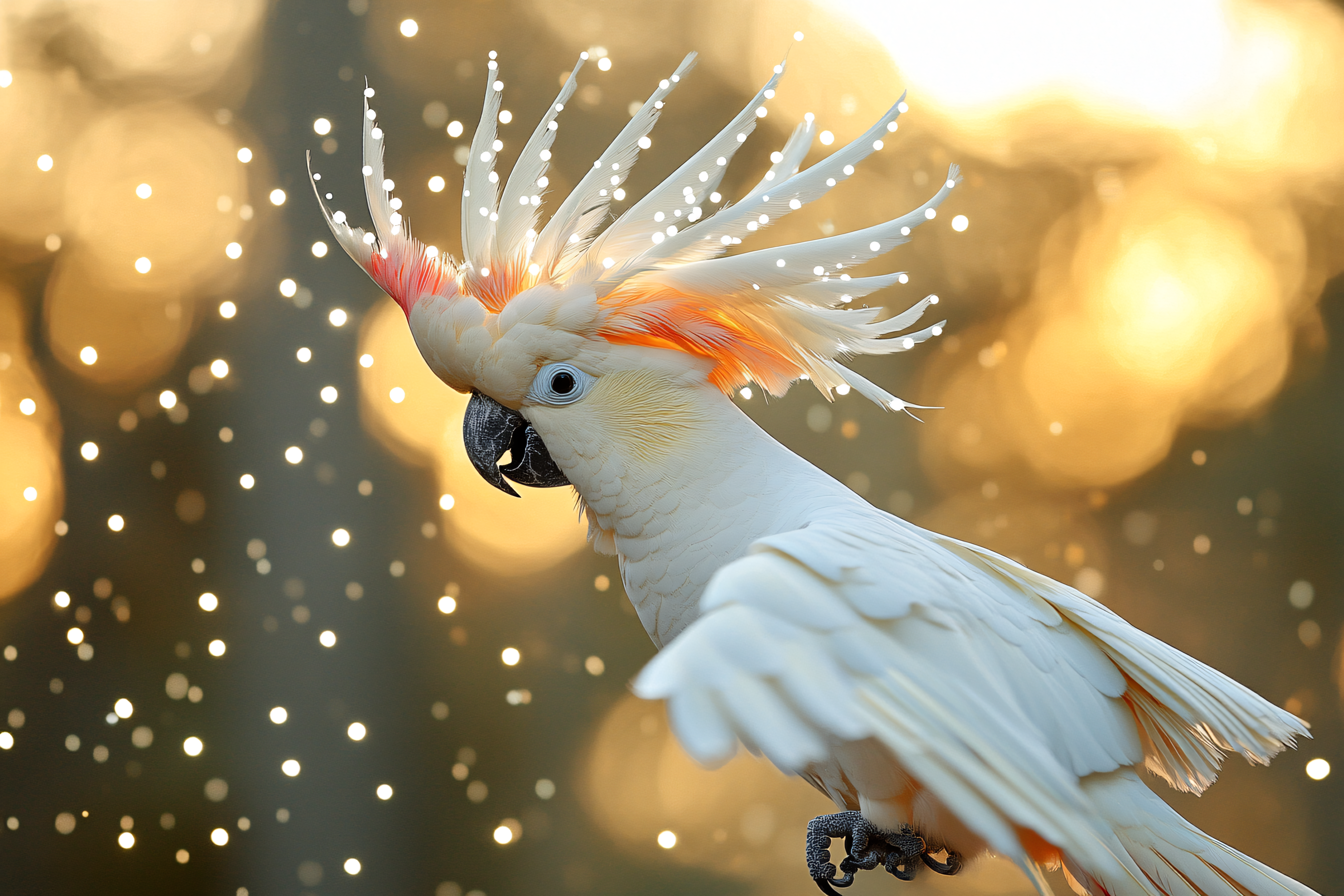 Cockatoo Displaying Crest Feathers
