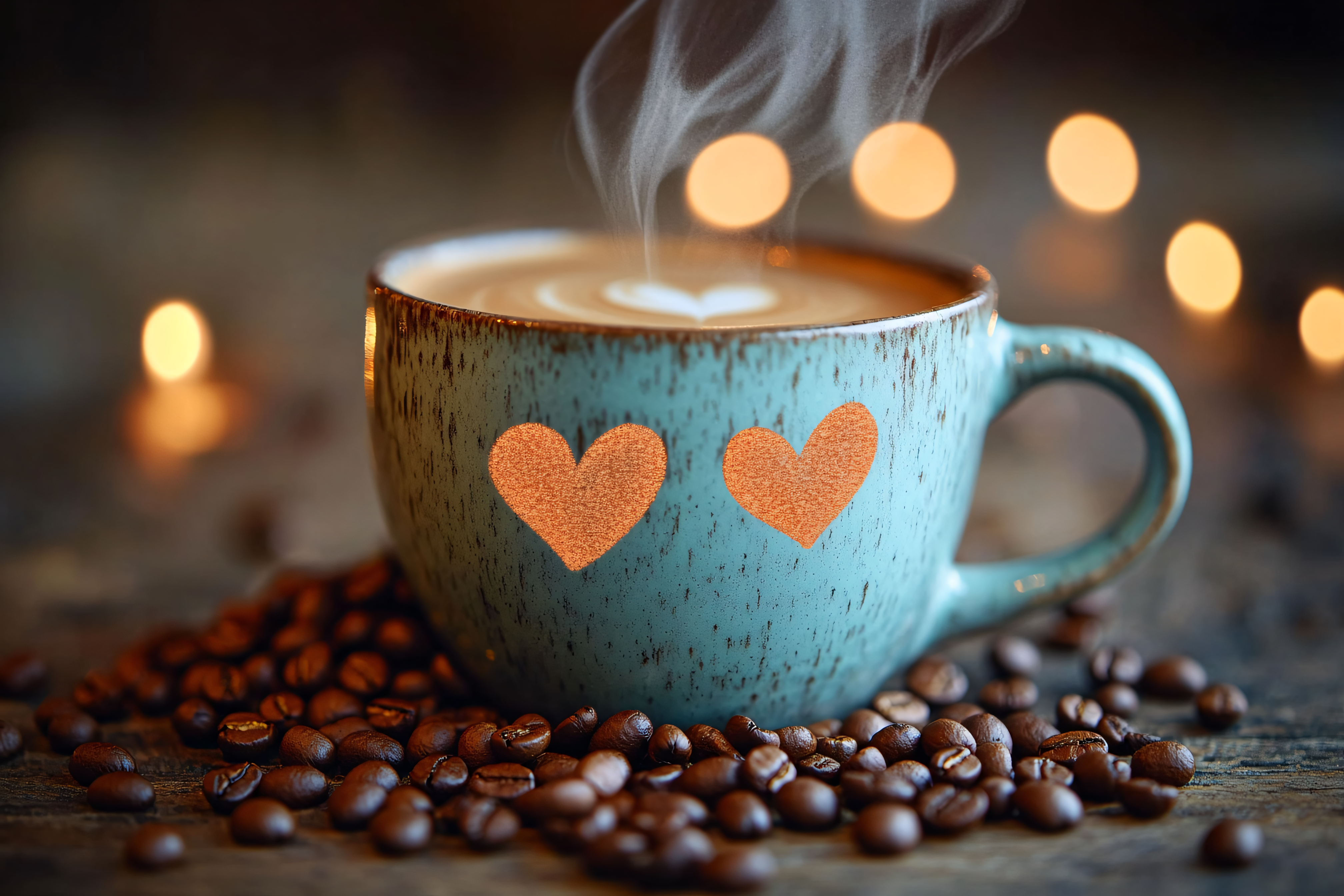 Coffee Cup With Heart Design