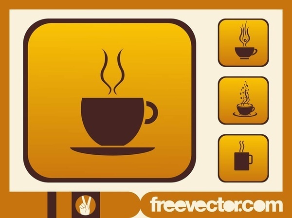 Coffee Cups Icons Free Vector