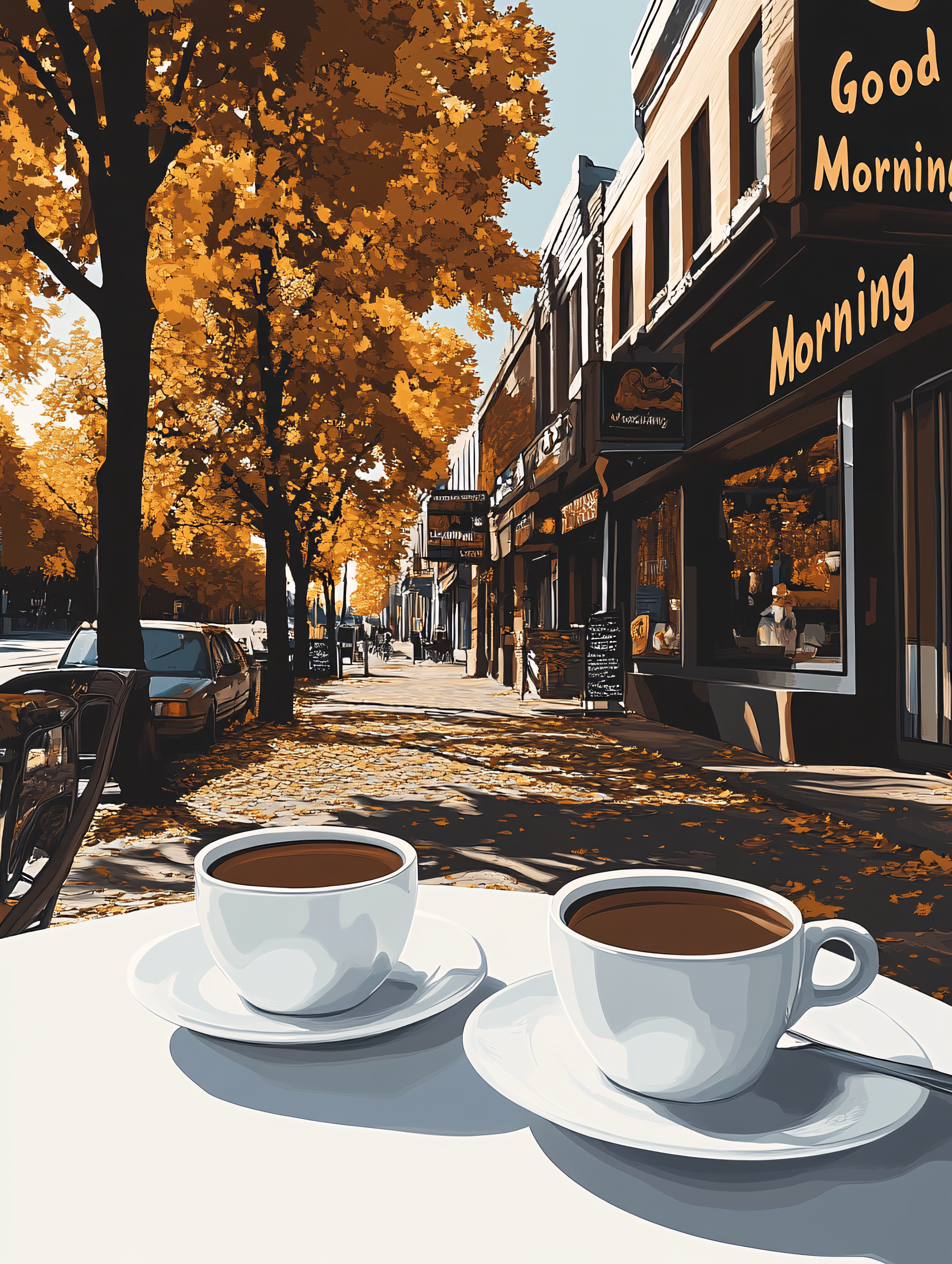 Coffee In Autumn City