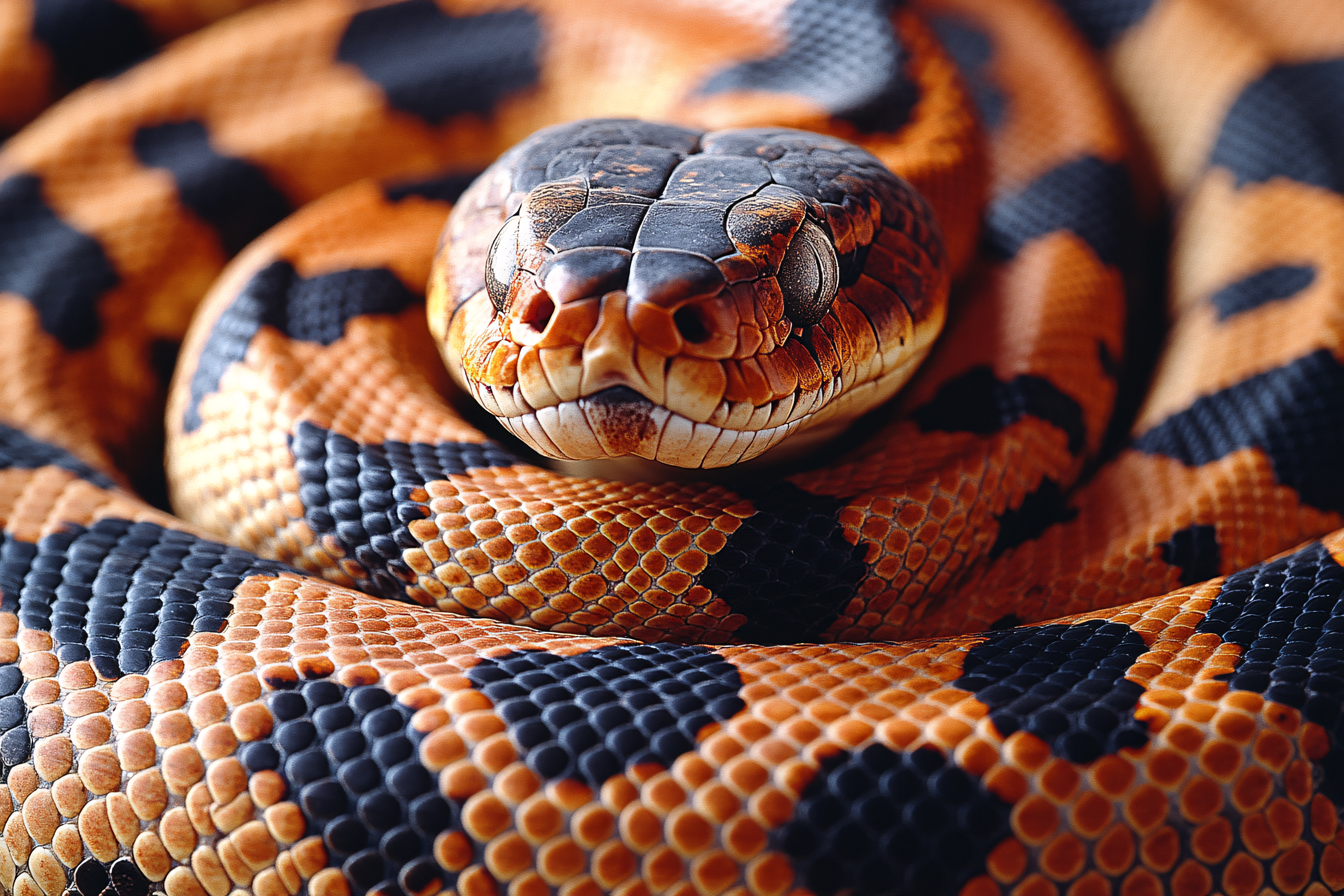 Coiled Snake Close-up
