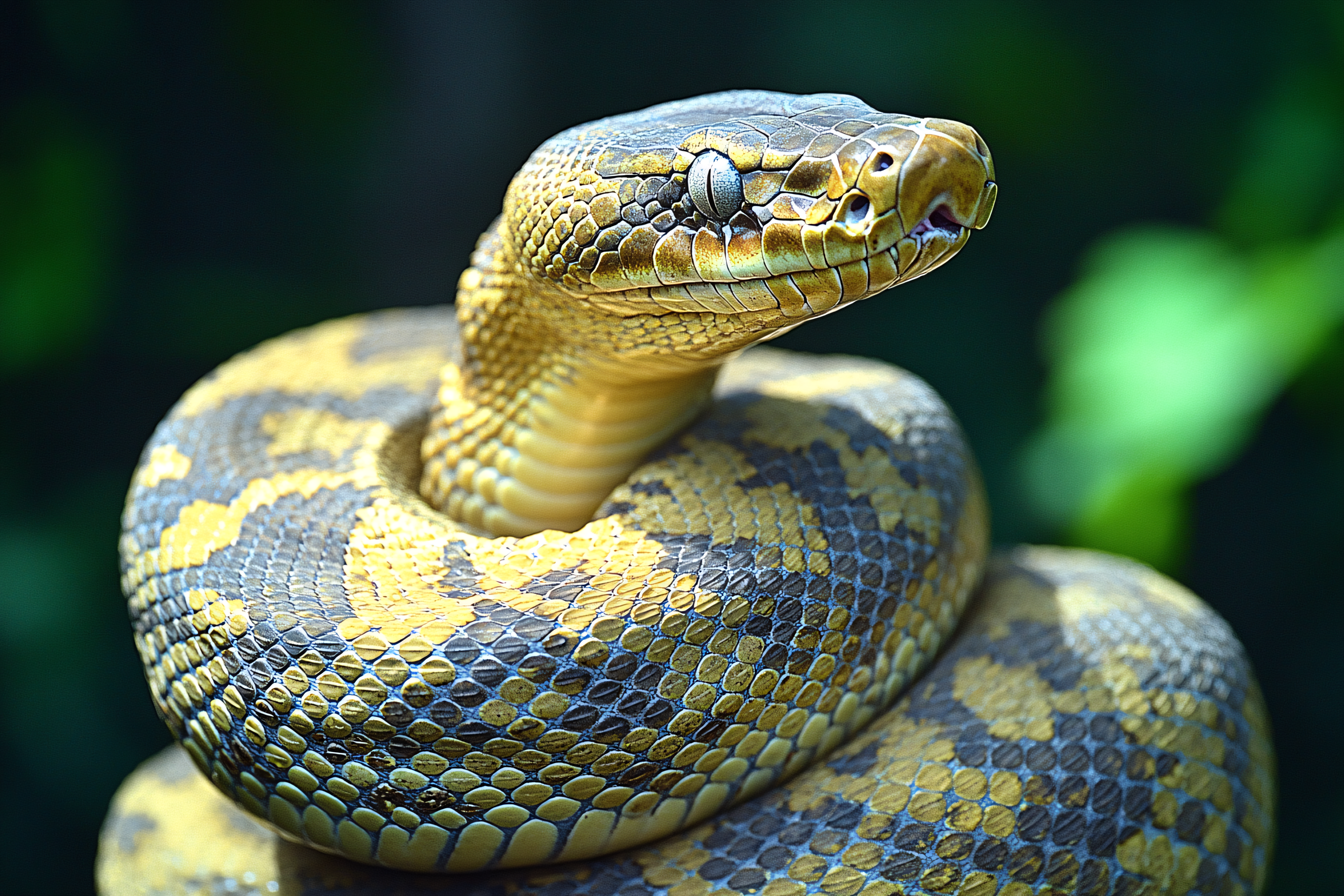 Coiled Snake Close-Up