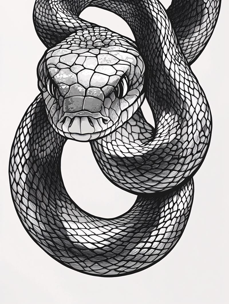 Coiled Snake Illustration