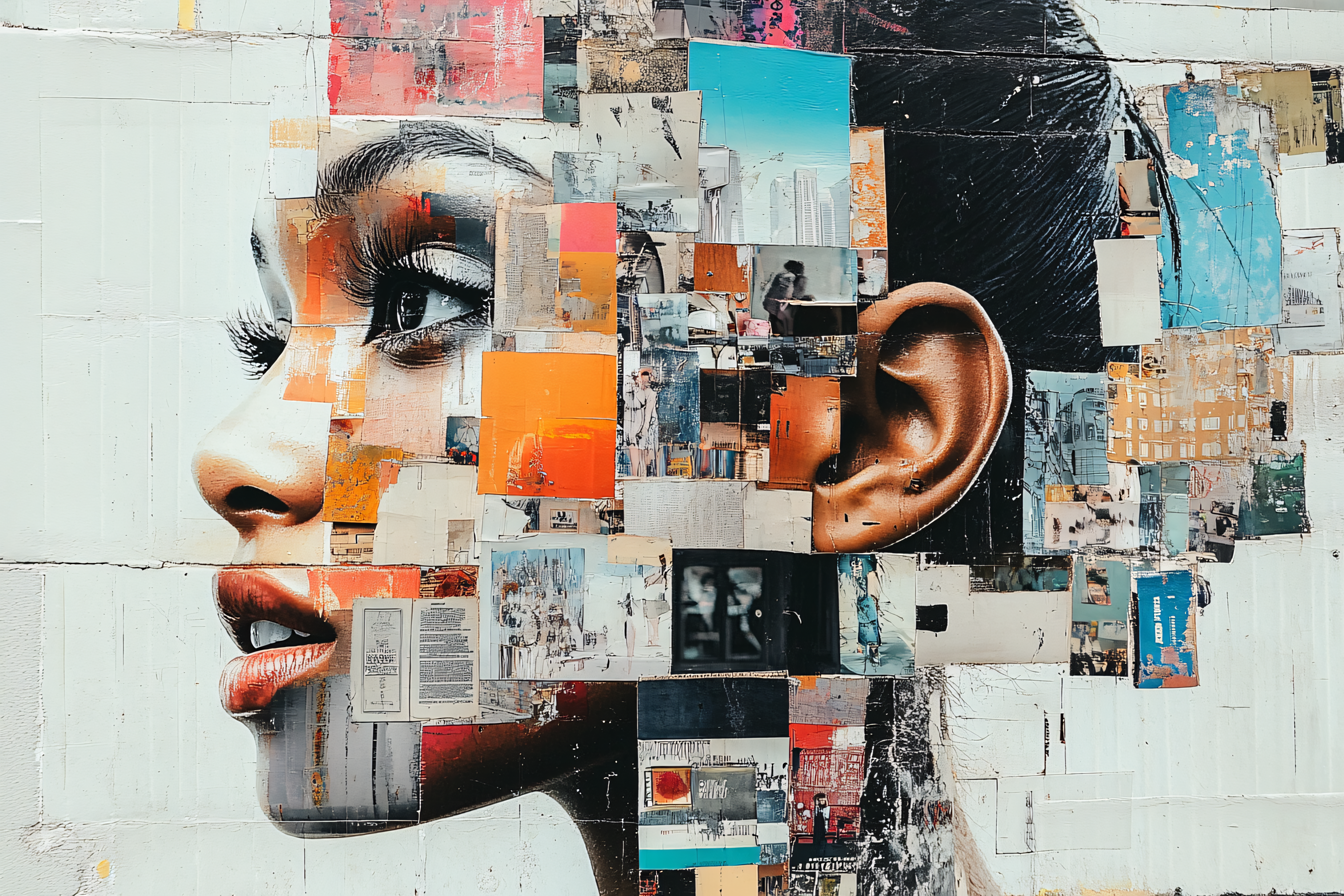 Collage Portrait Mural