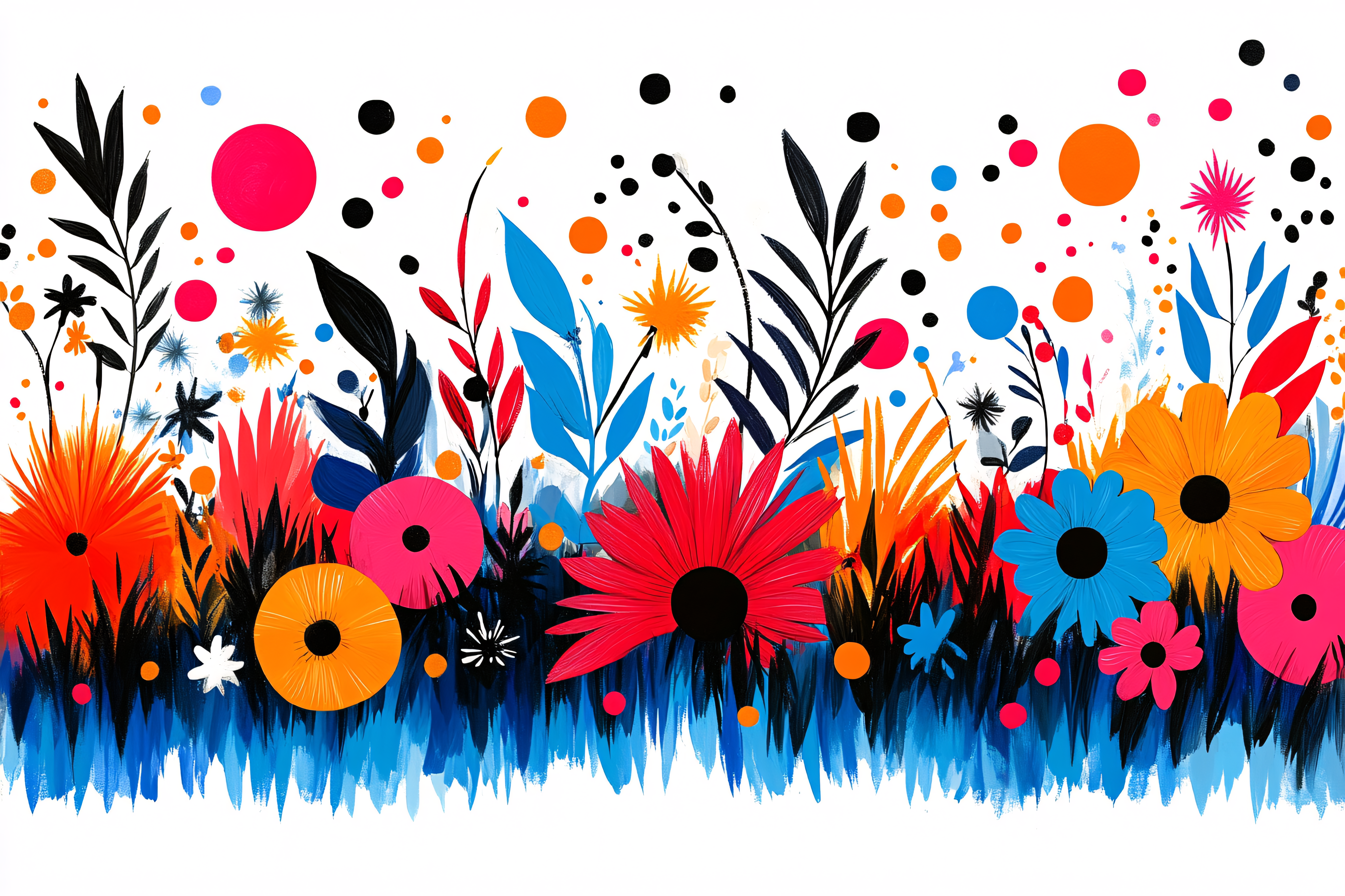 Colorful Abstract Floral Garden