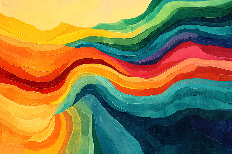 Colorful Abstract Wavy Landscape