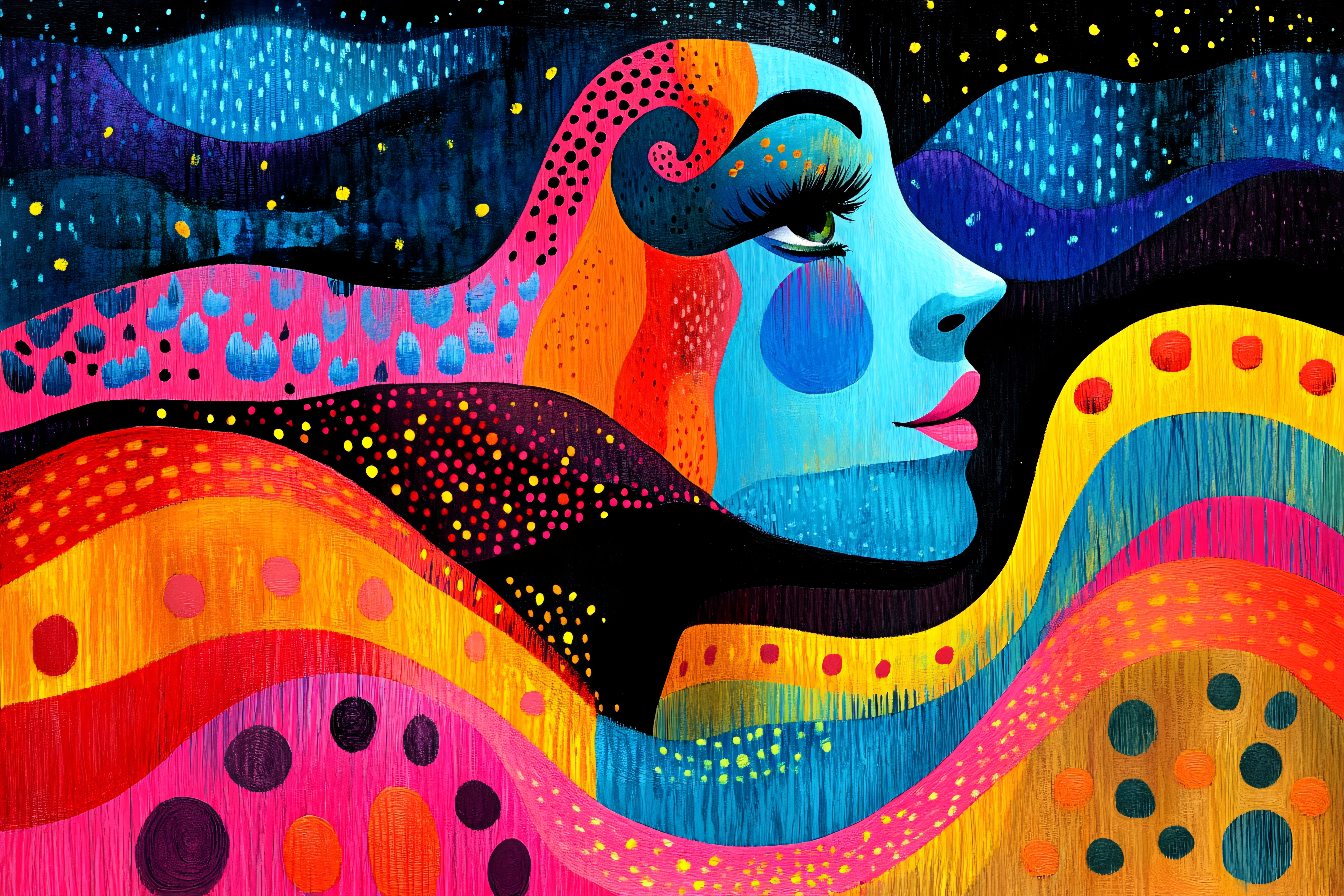 Colorful Abstract Woman Portrait